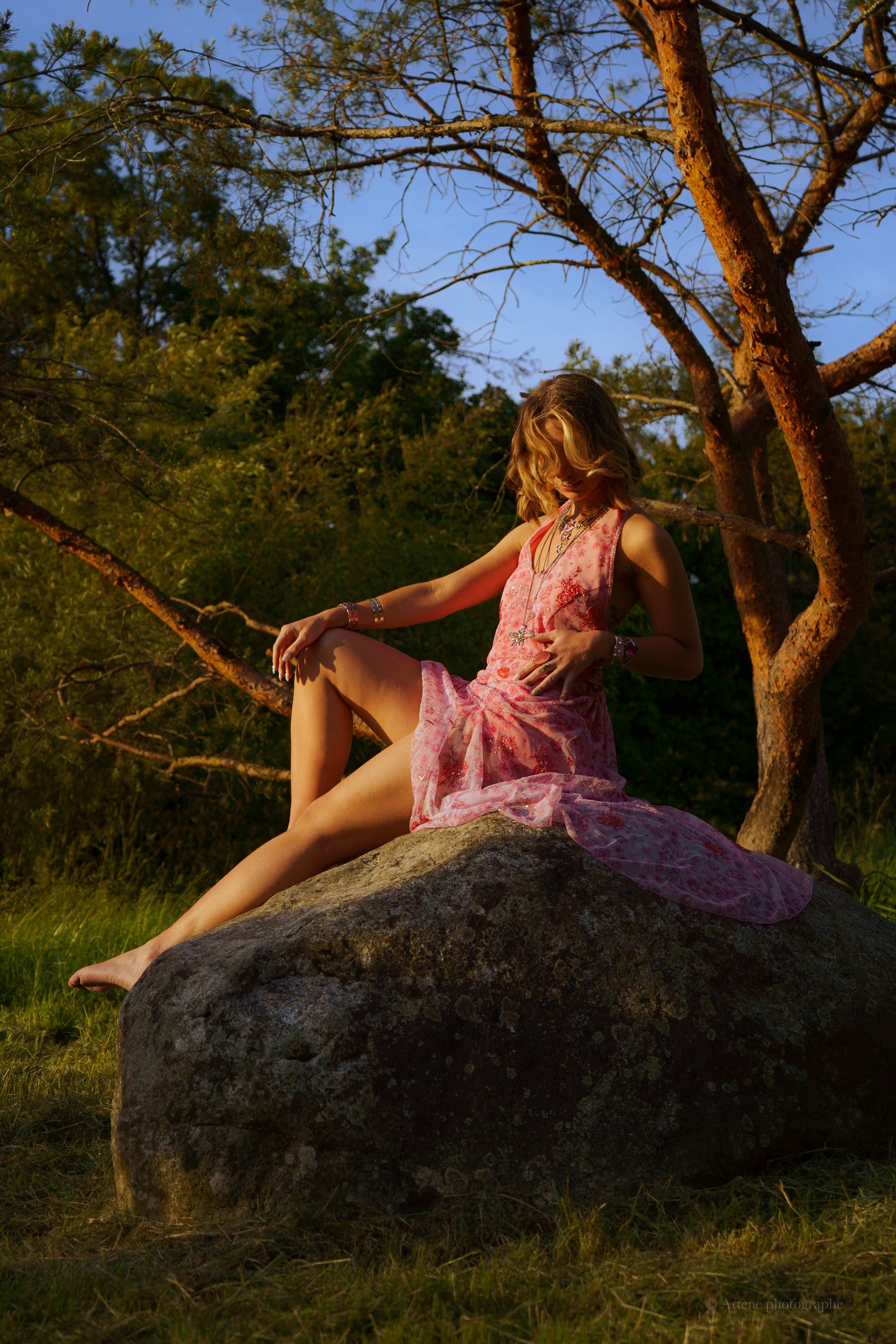 "Isadora" Hand Beaded Pink Dress