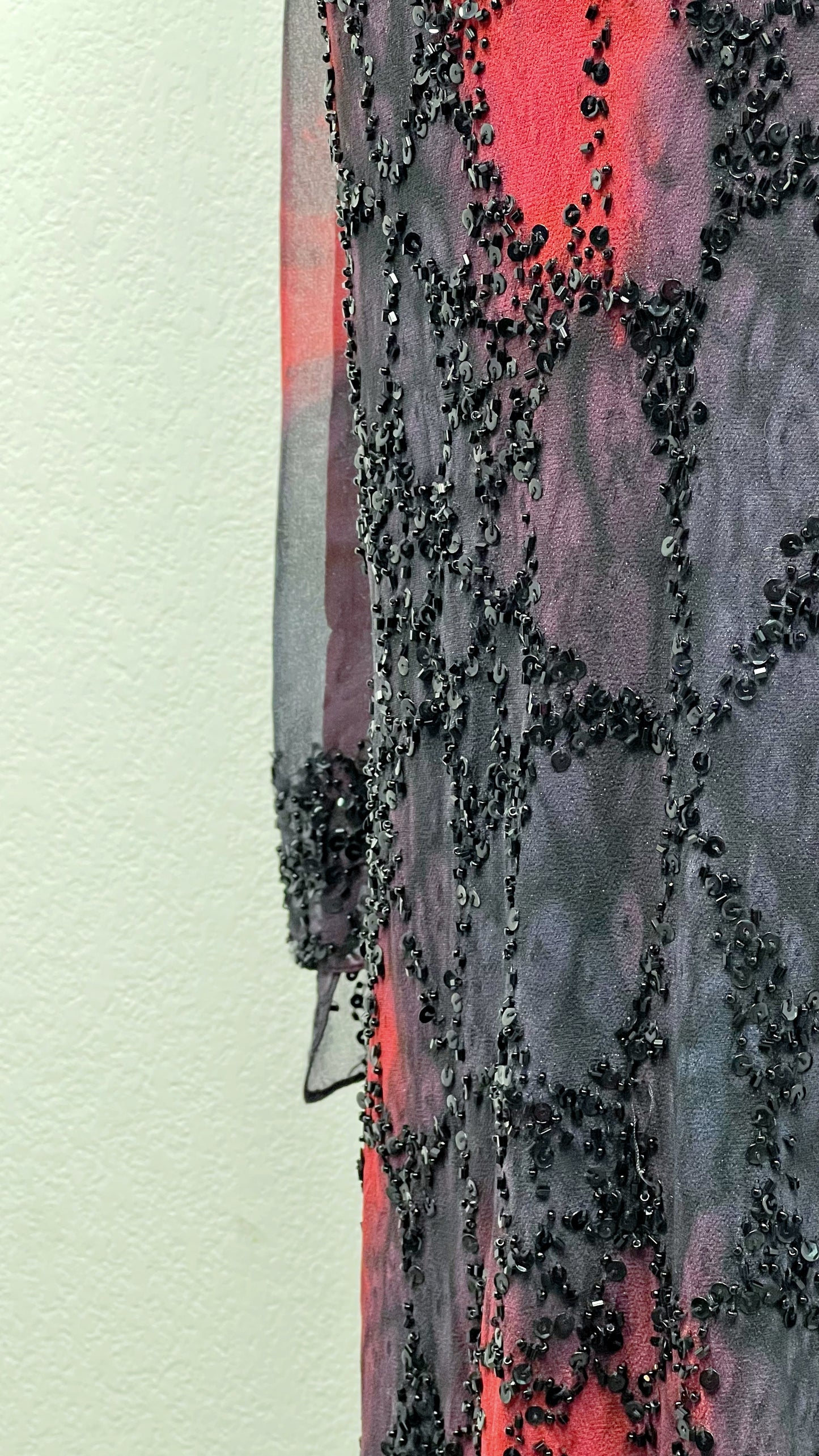 Crimson Noir Beaded Gown