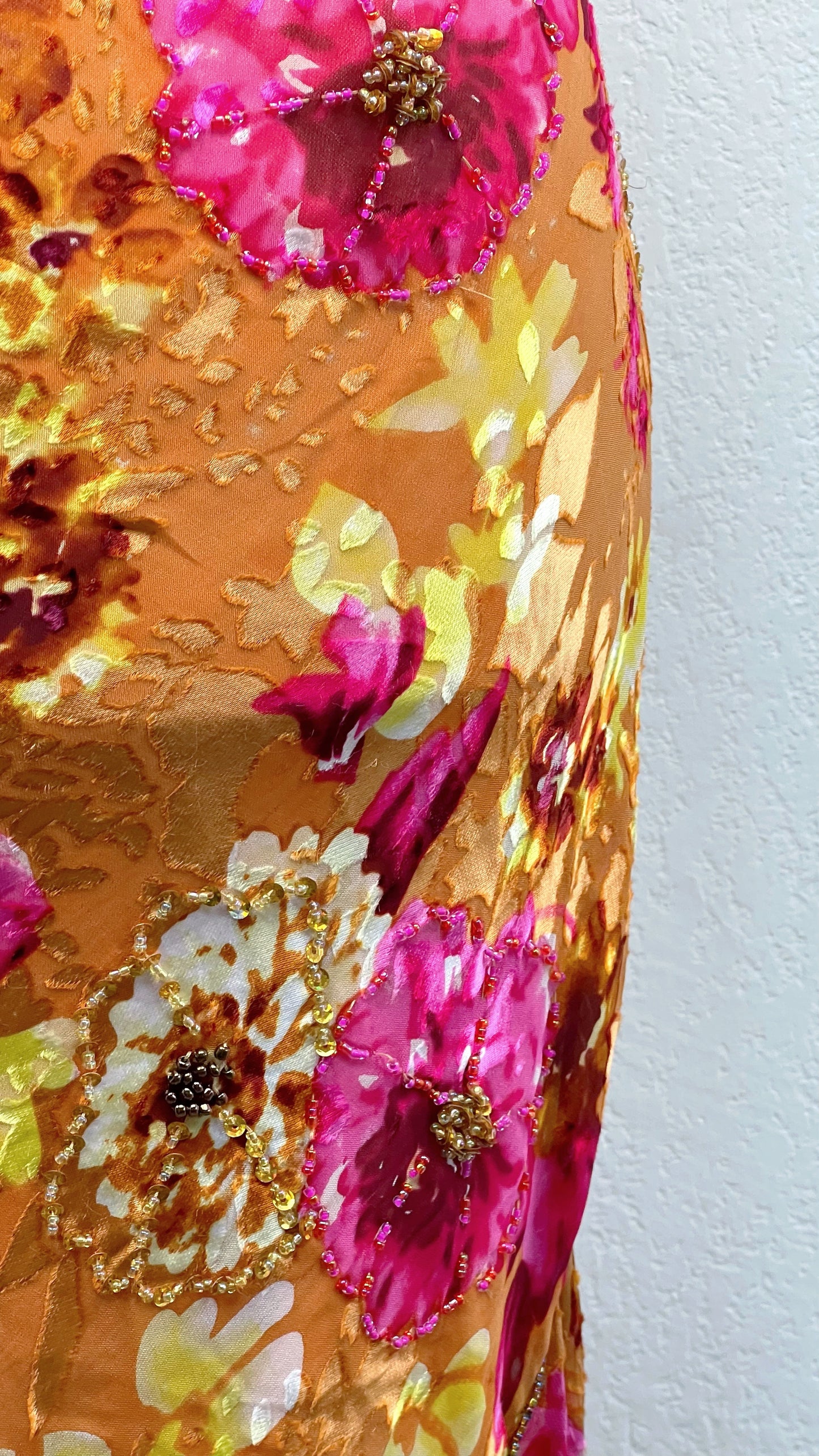 Golden Peony Flame Dress