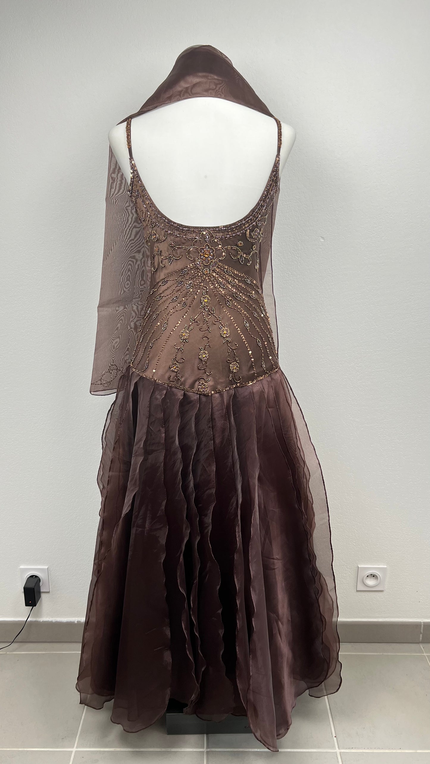 Golden Ember Silk Gown
