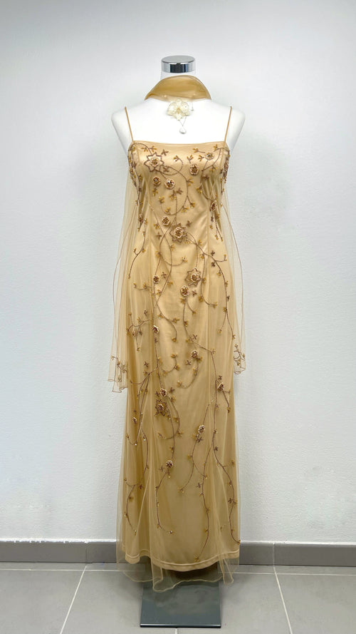 Golden Ivy Evening Gown