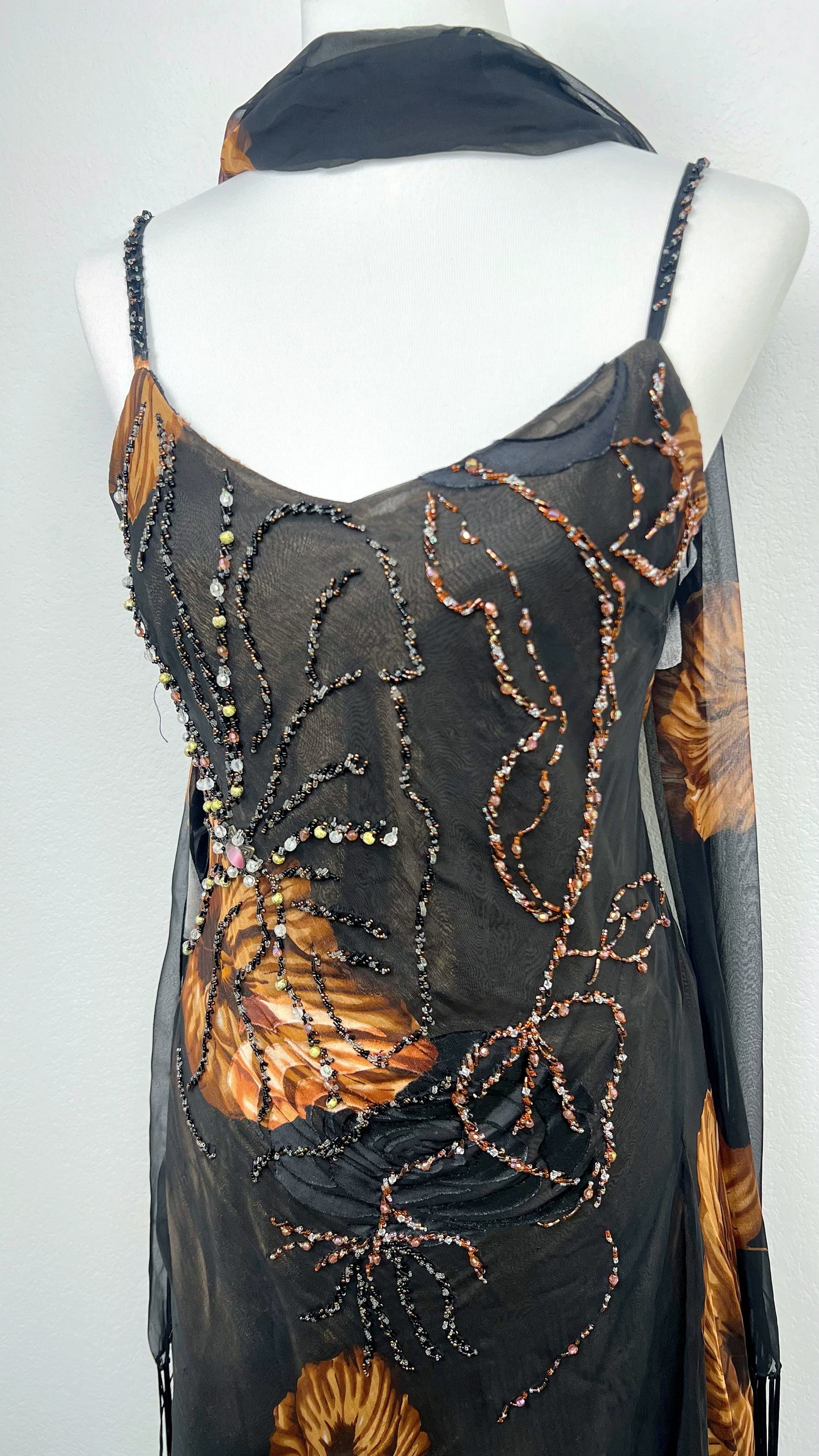 Golden Eclipse Silk Dress