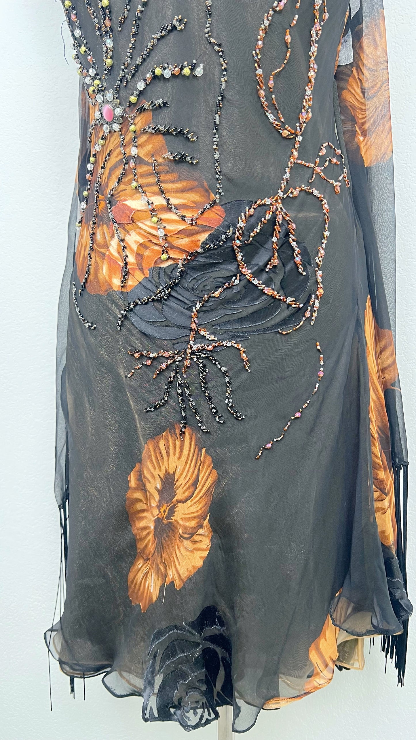Golden Eclipse Silk Dress