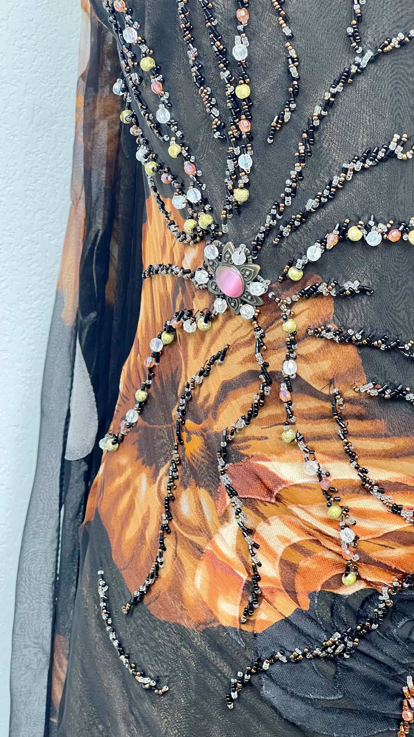 Golden Eclipse Silk Dress
