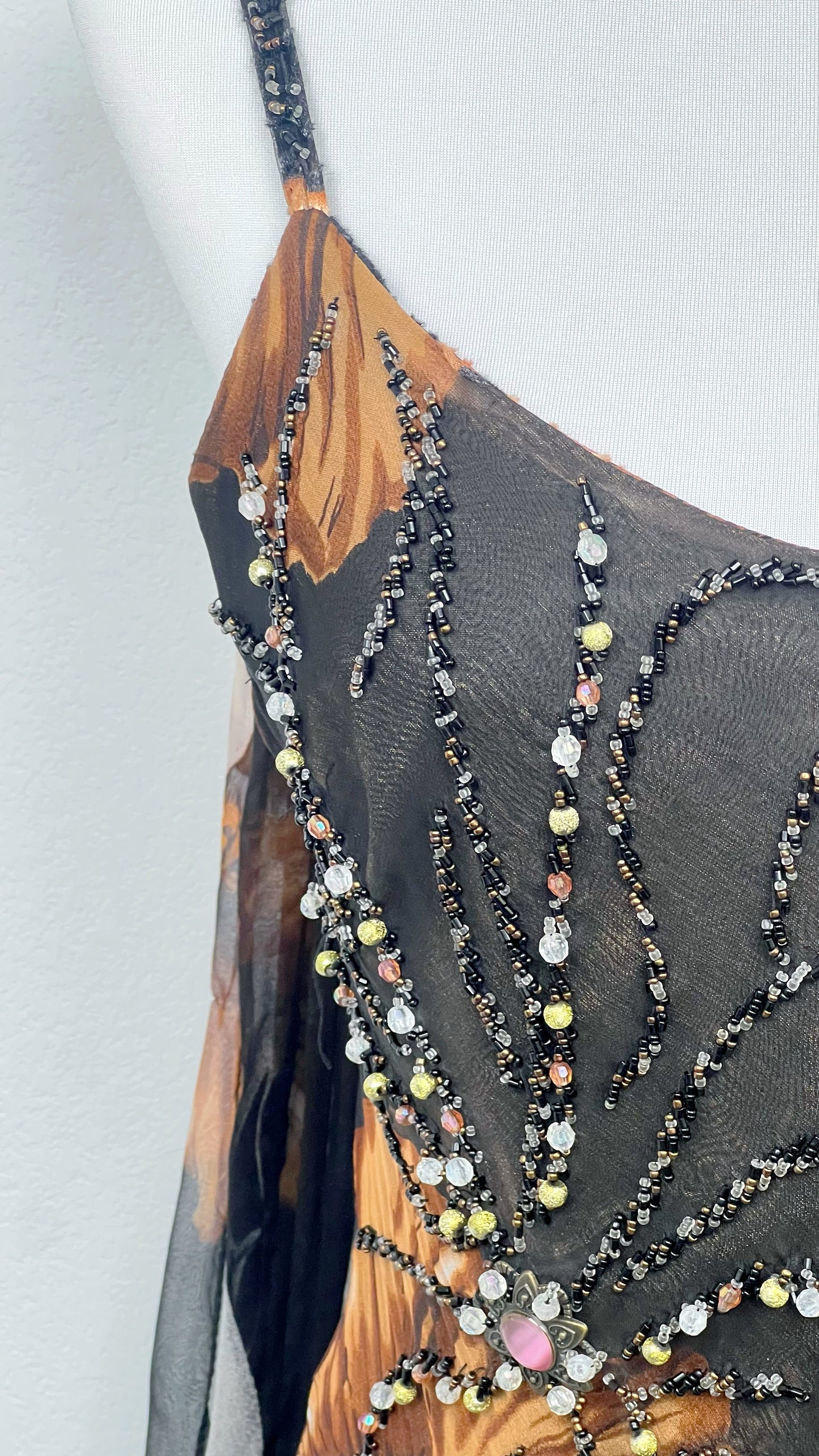 Golden Eclipse Silk Dress