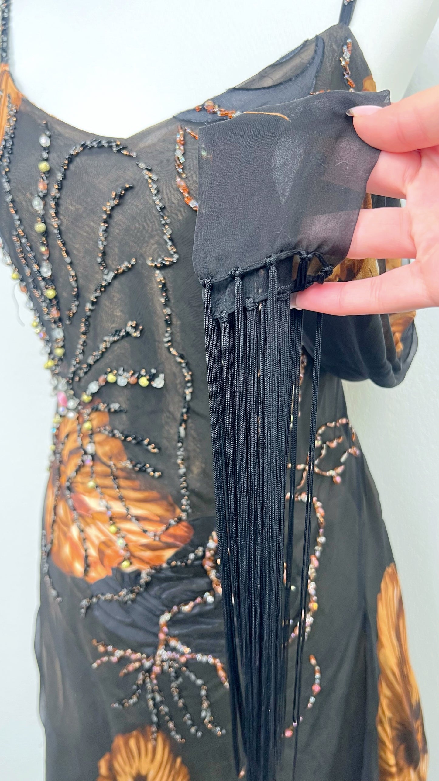 Golden Eclipse Silk Dress