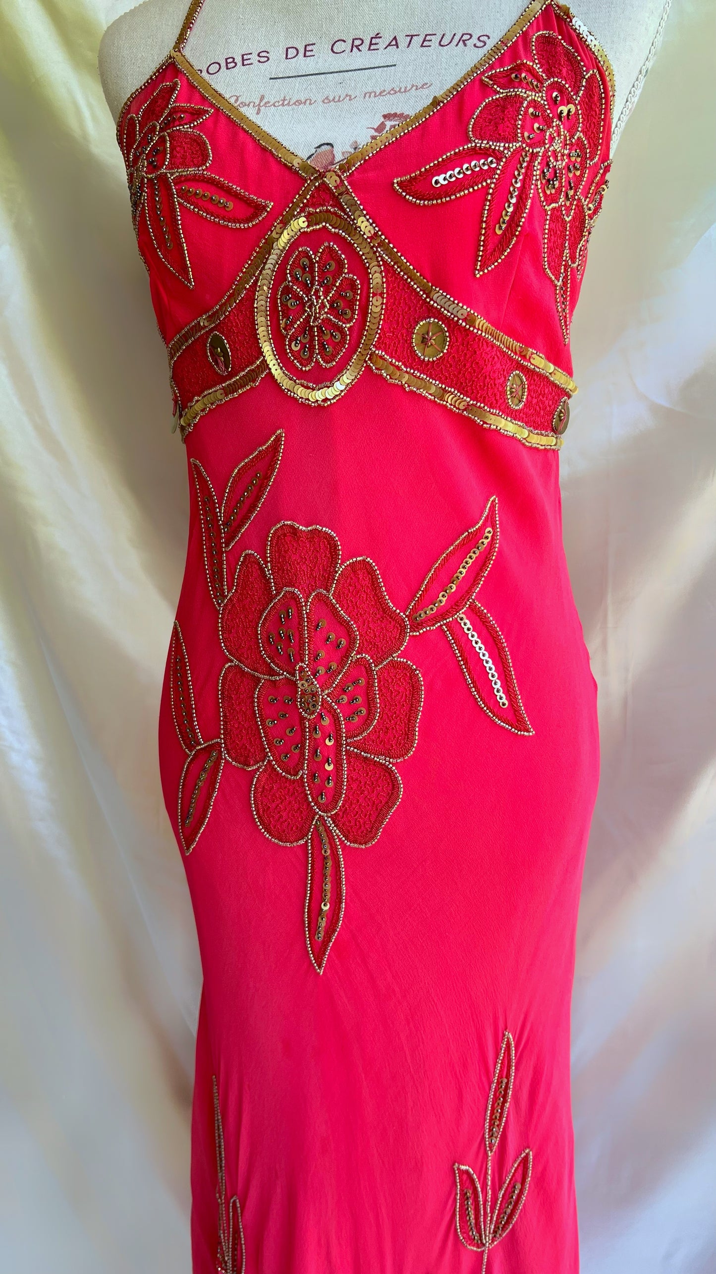 Red Bloom Empress Silk Embroidered Dress
