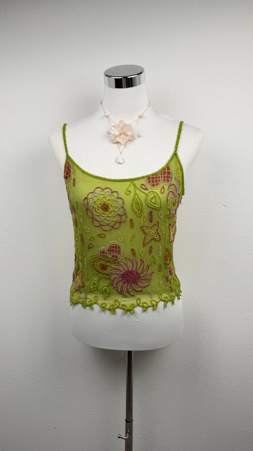 Lime Pixie Beaded Top