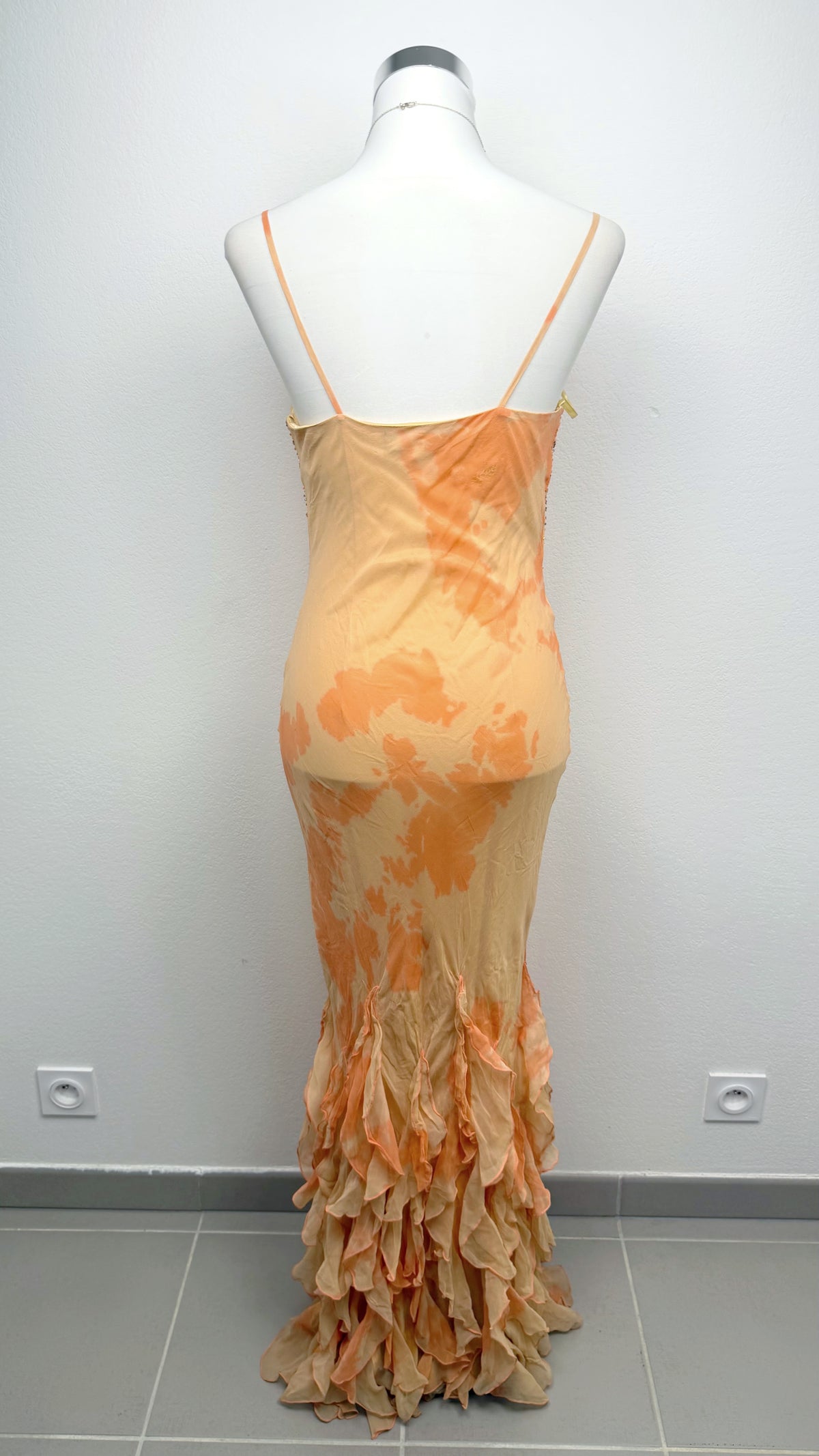 Peach Stardust Silk Gown