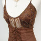 The Mocha Butterfly Beaded Top