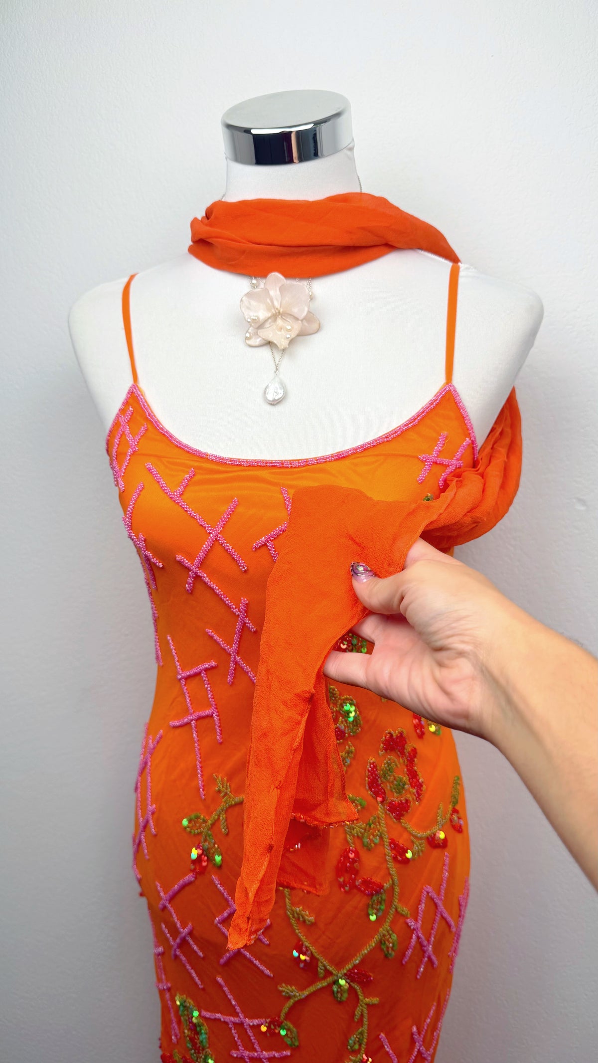 The Tangerine Fairy Silk Dress