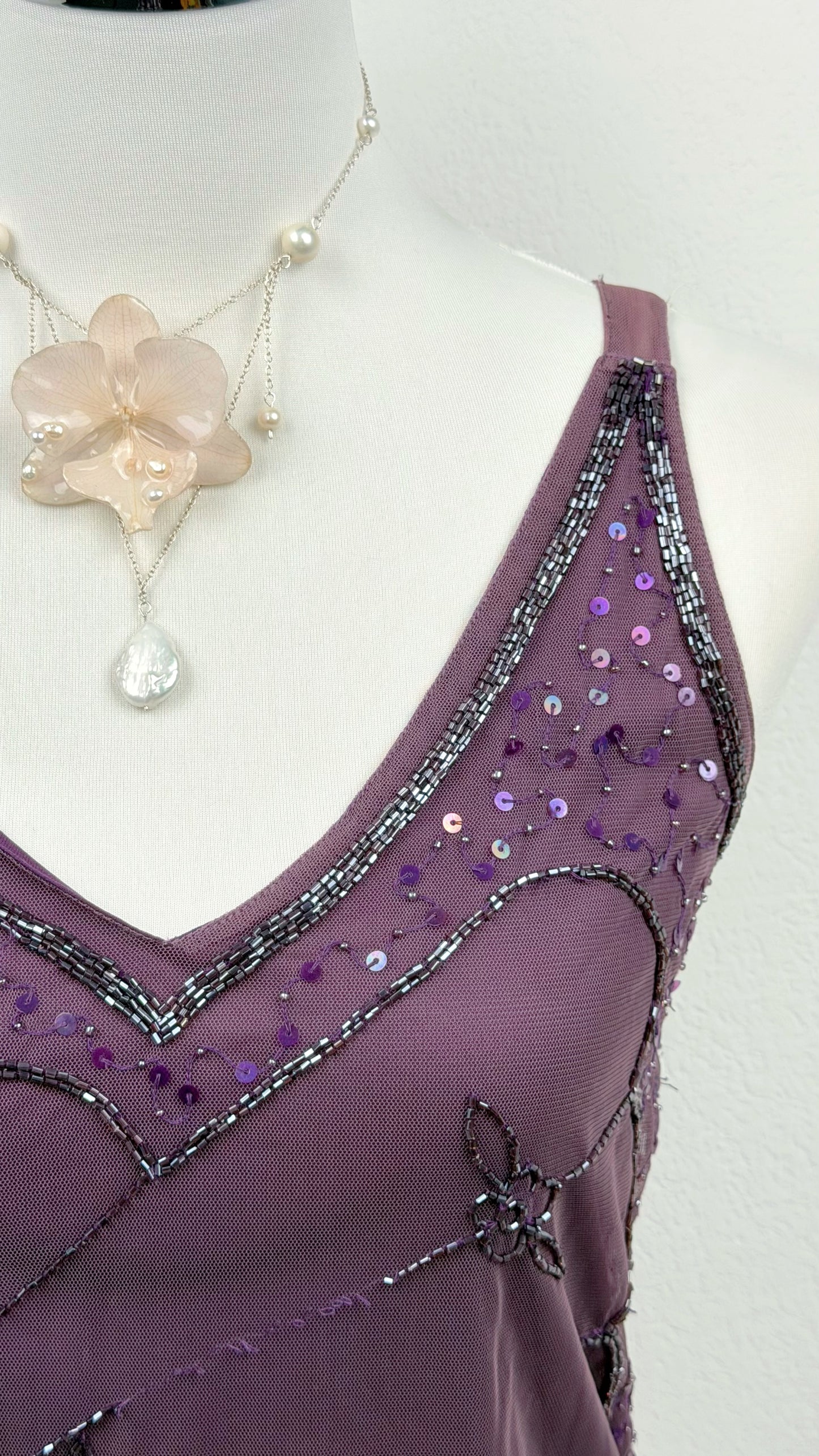 Midnight Butterfly Beaded Top