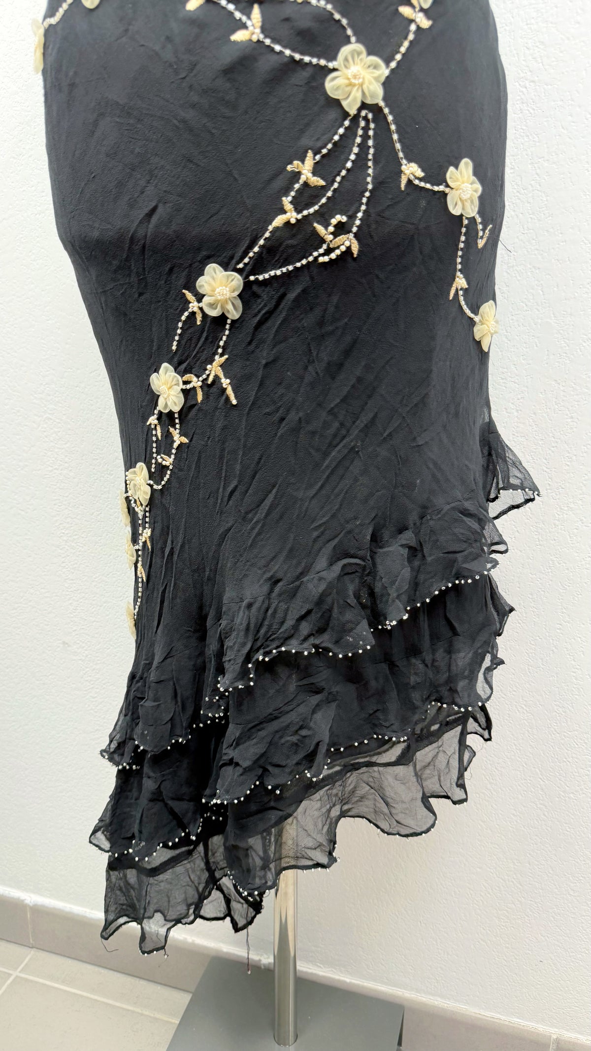 The Midnight Moonflower Silk Dress