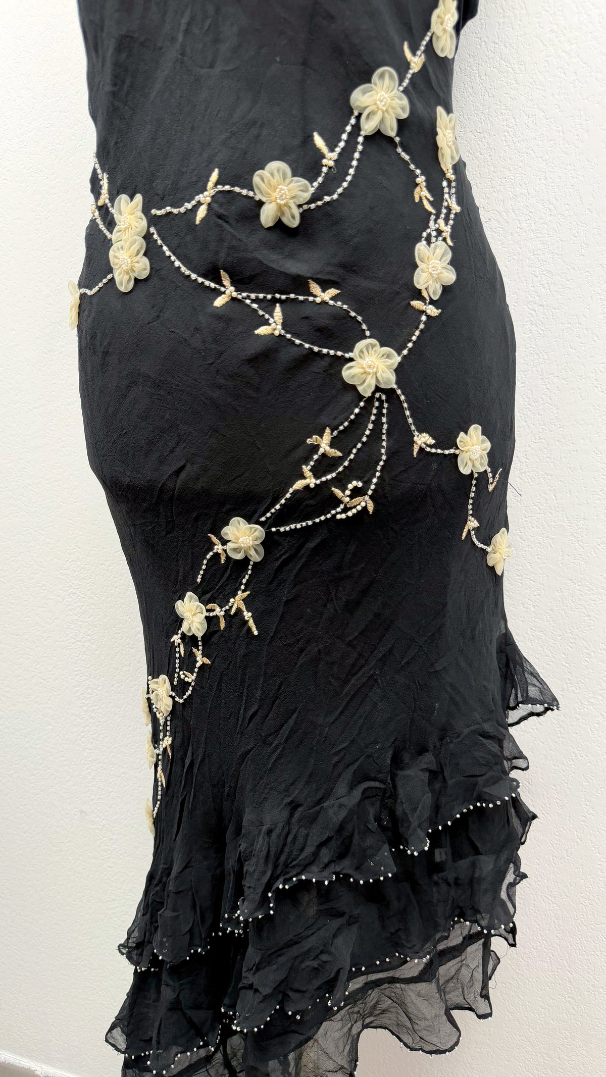 The Midnight Moonflower Silk Dress