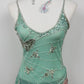 Seafoam Butterfly Beaded Top