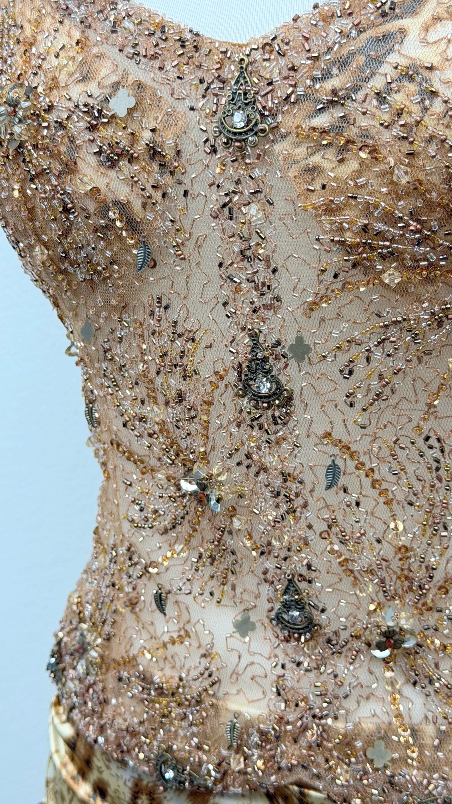 Golden Wildcat Hand-Beaded Two-Piece Set