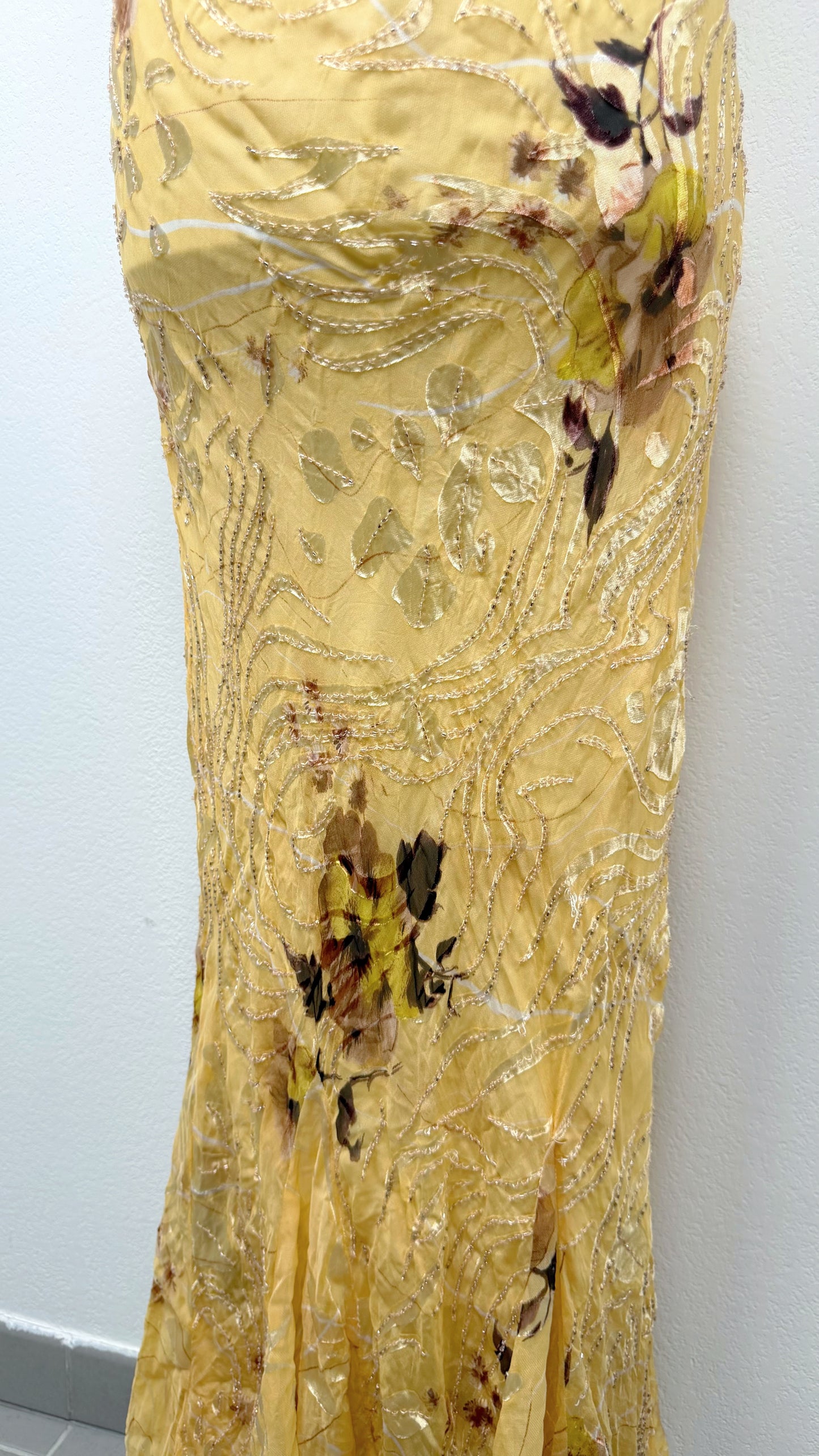 Solara Silk Golden Wildflower Gown