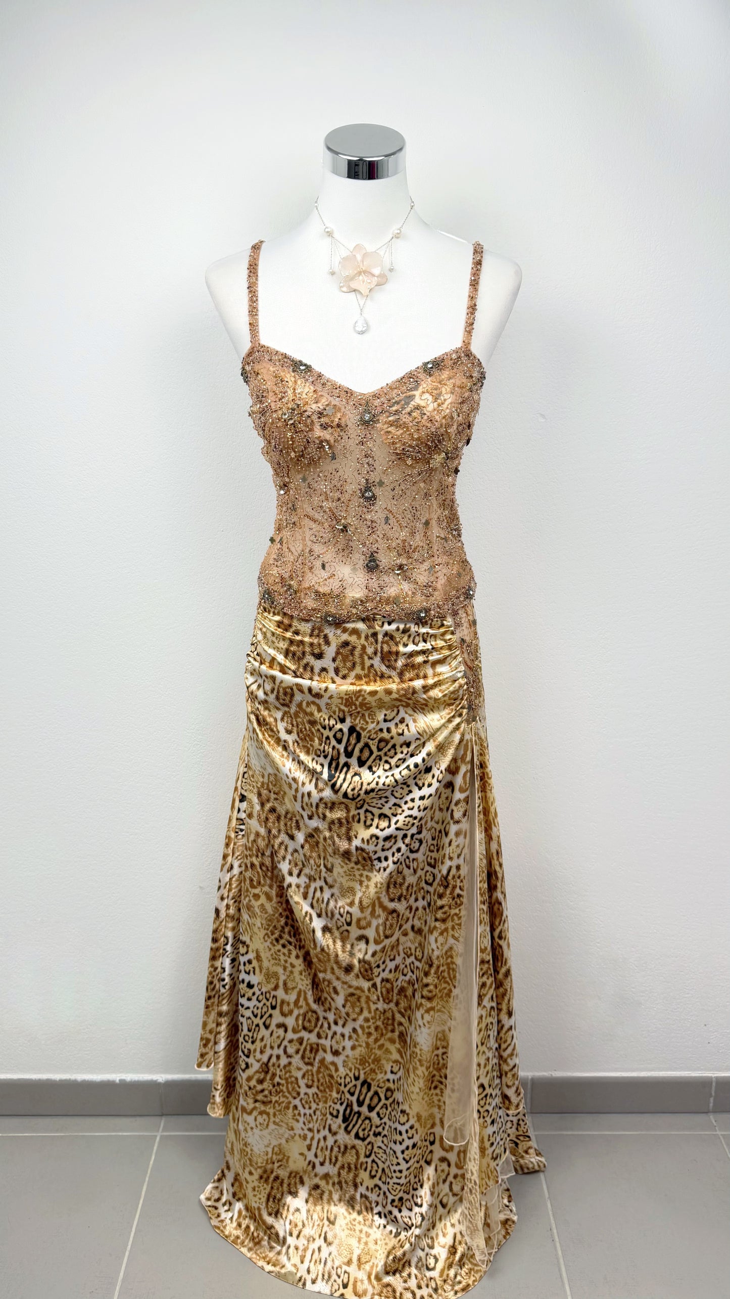 Golden Wildcat Hand-Beaded Two-Piece Set