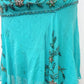Rare Sue Wong Turquoise Hand-Beaded Silk