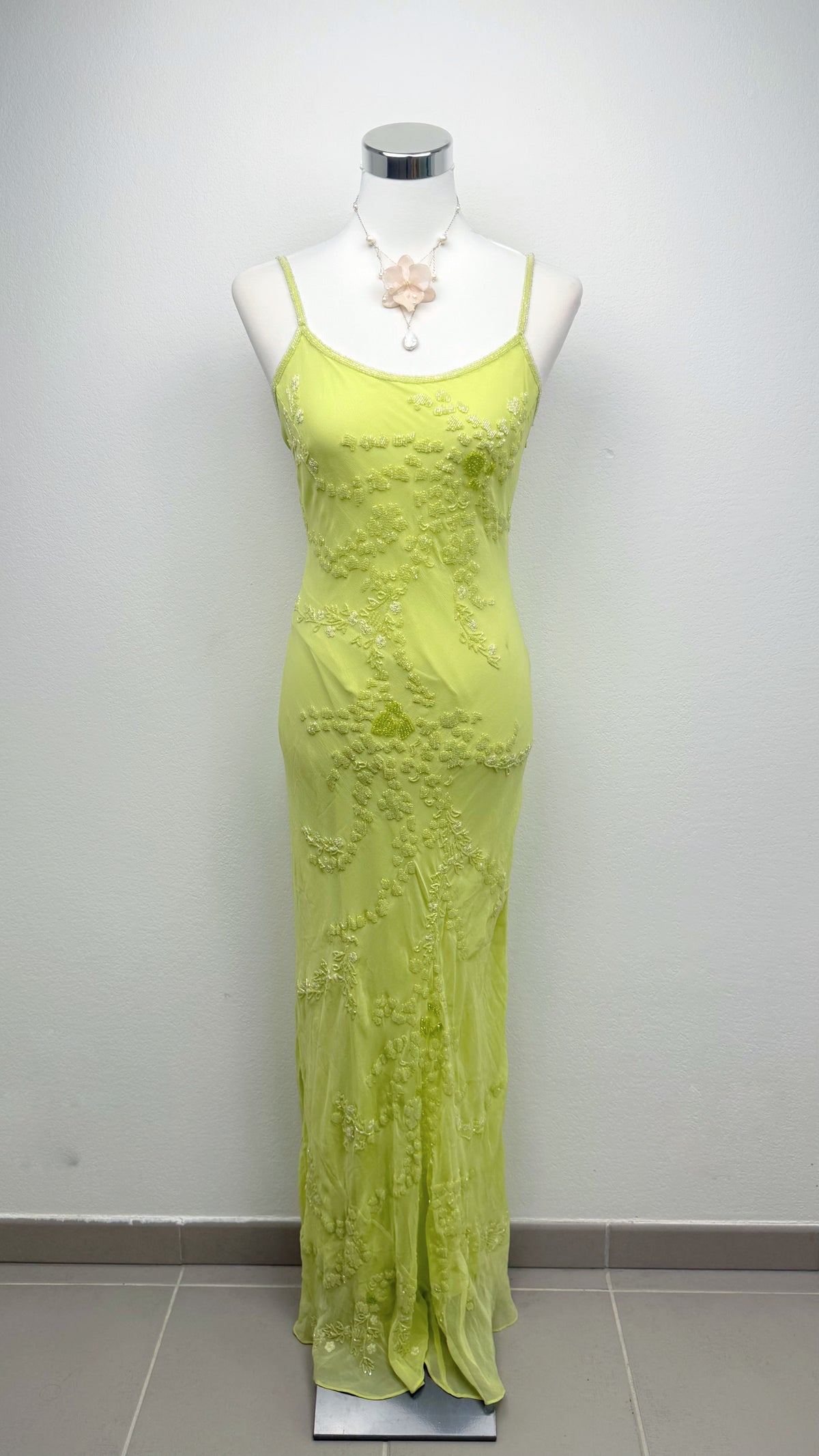 The Lime Enchantment Silk Dress