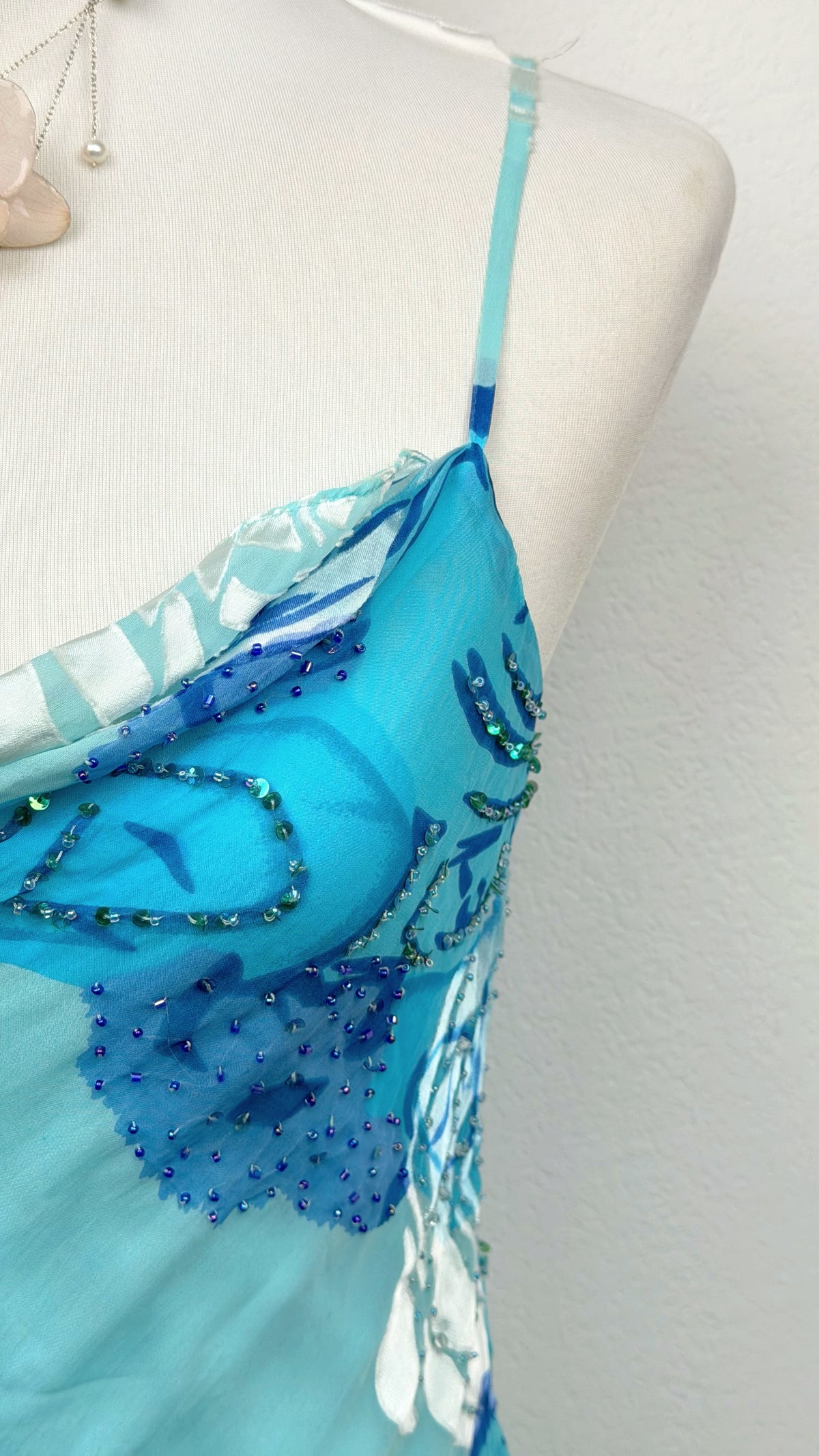 The Azure Mermaid Beaded Top