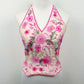 Aftershock Rosé Bloom Silk Halter Top