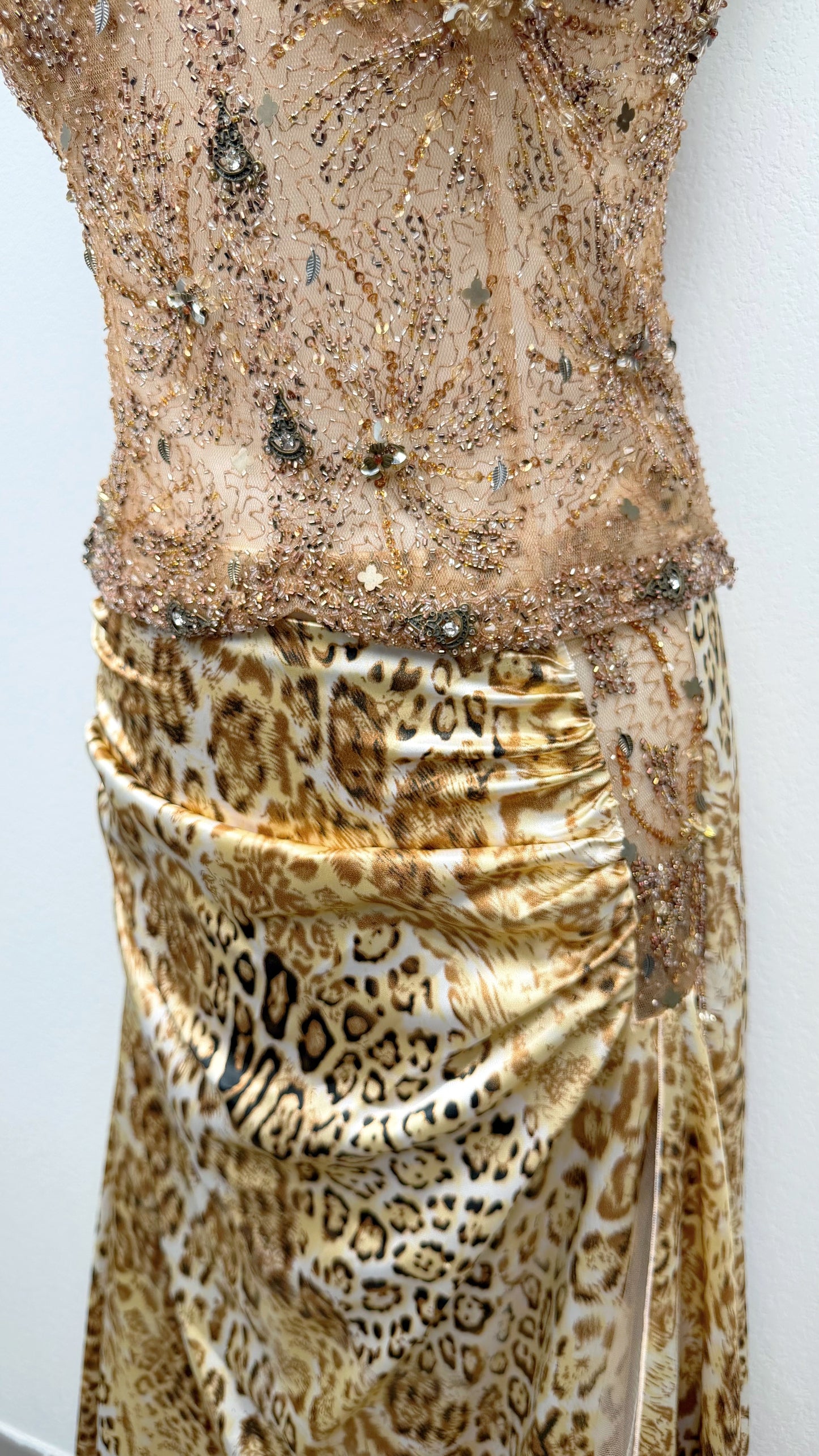 Golden Wildcat Hand-Beaded Two-Piece Set
