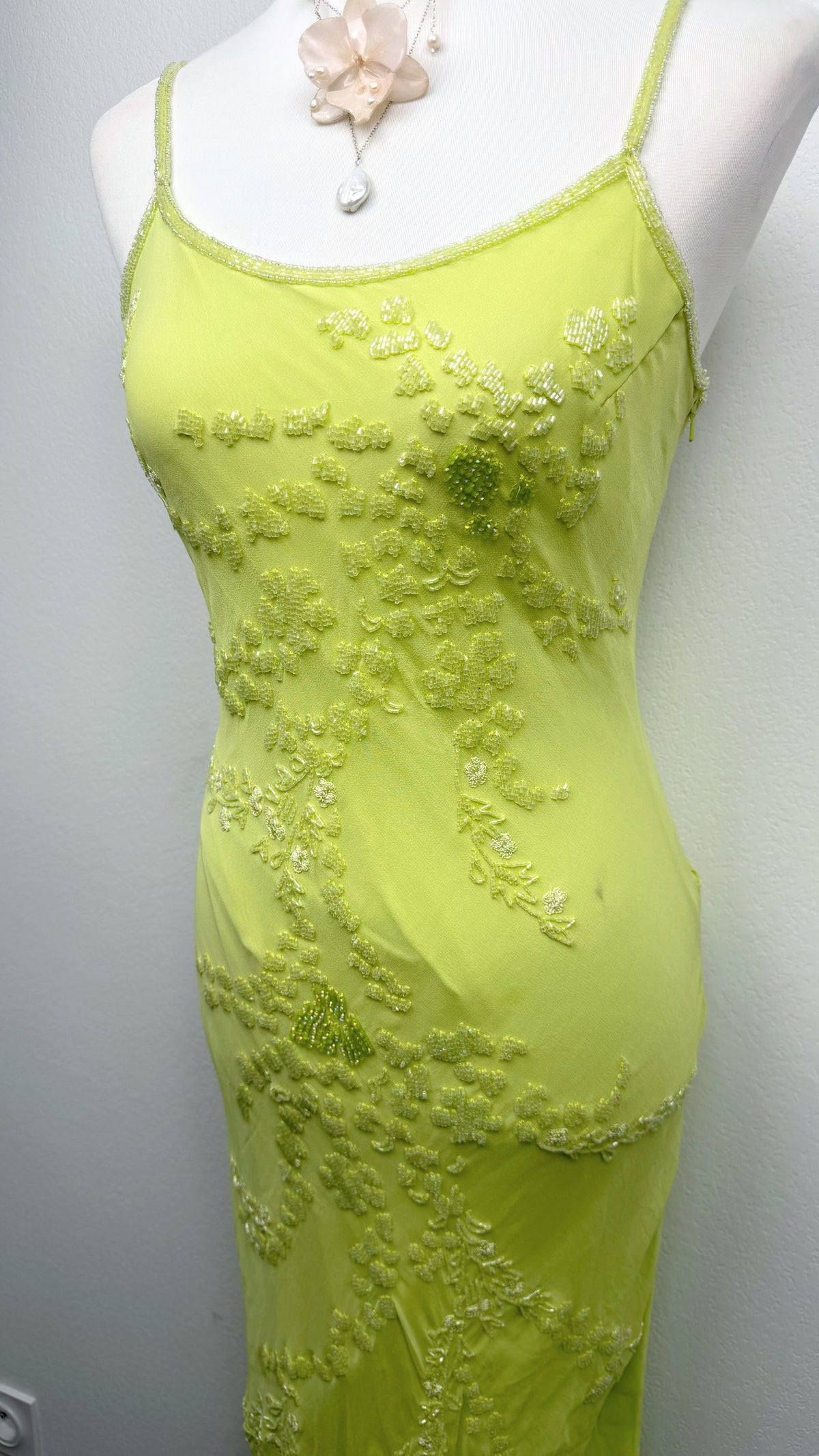 The Lime Enchantment Silk Dress