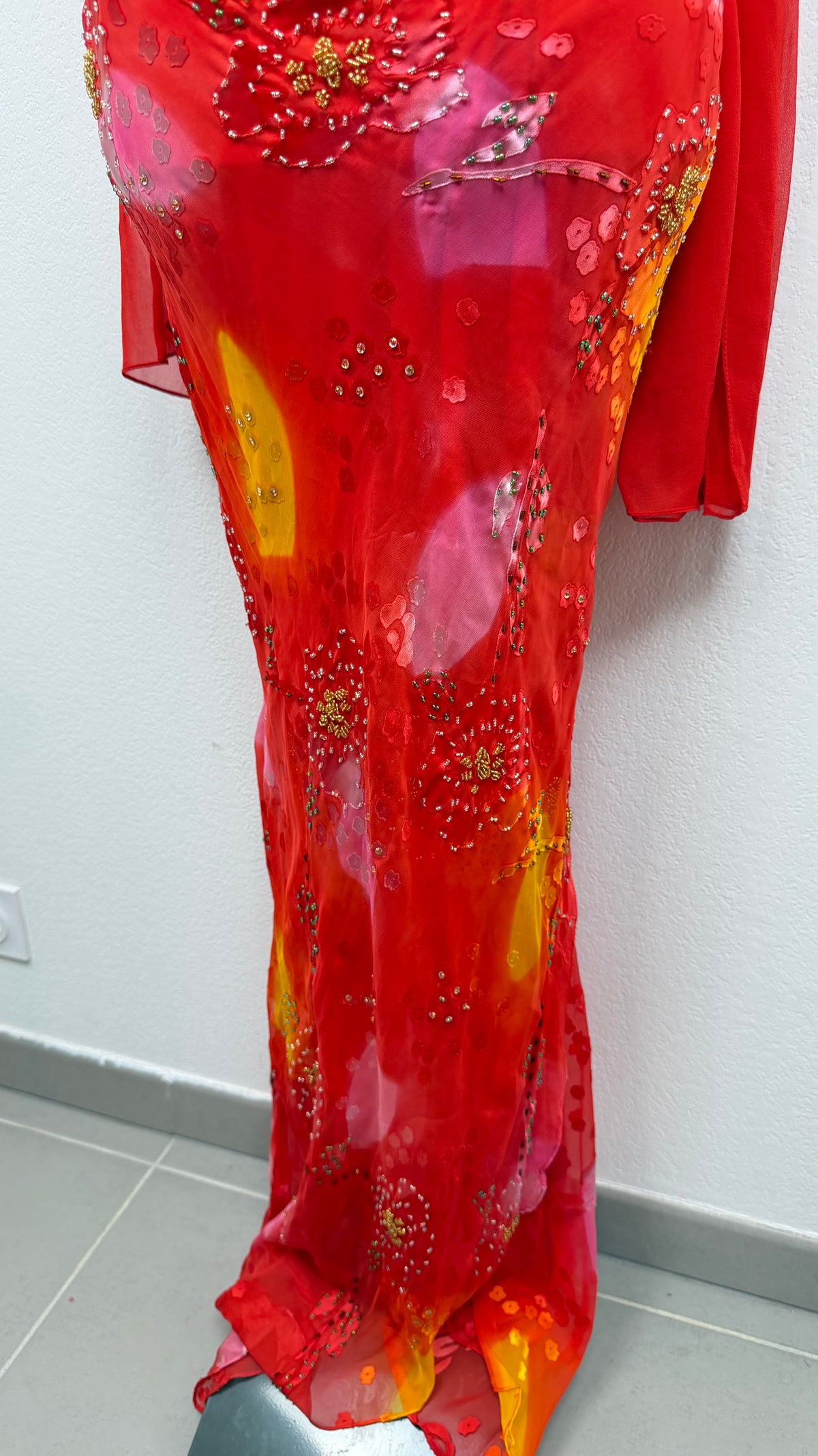 The Scarlet Sunset Silk Gown