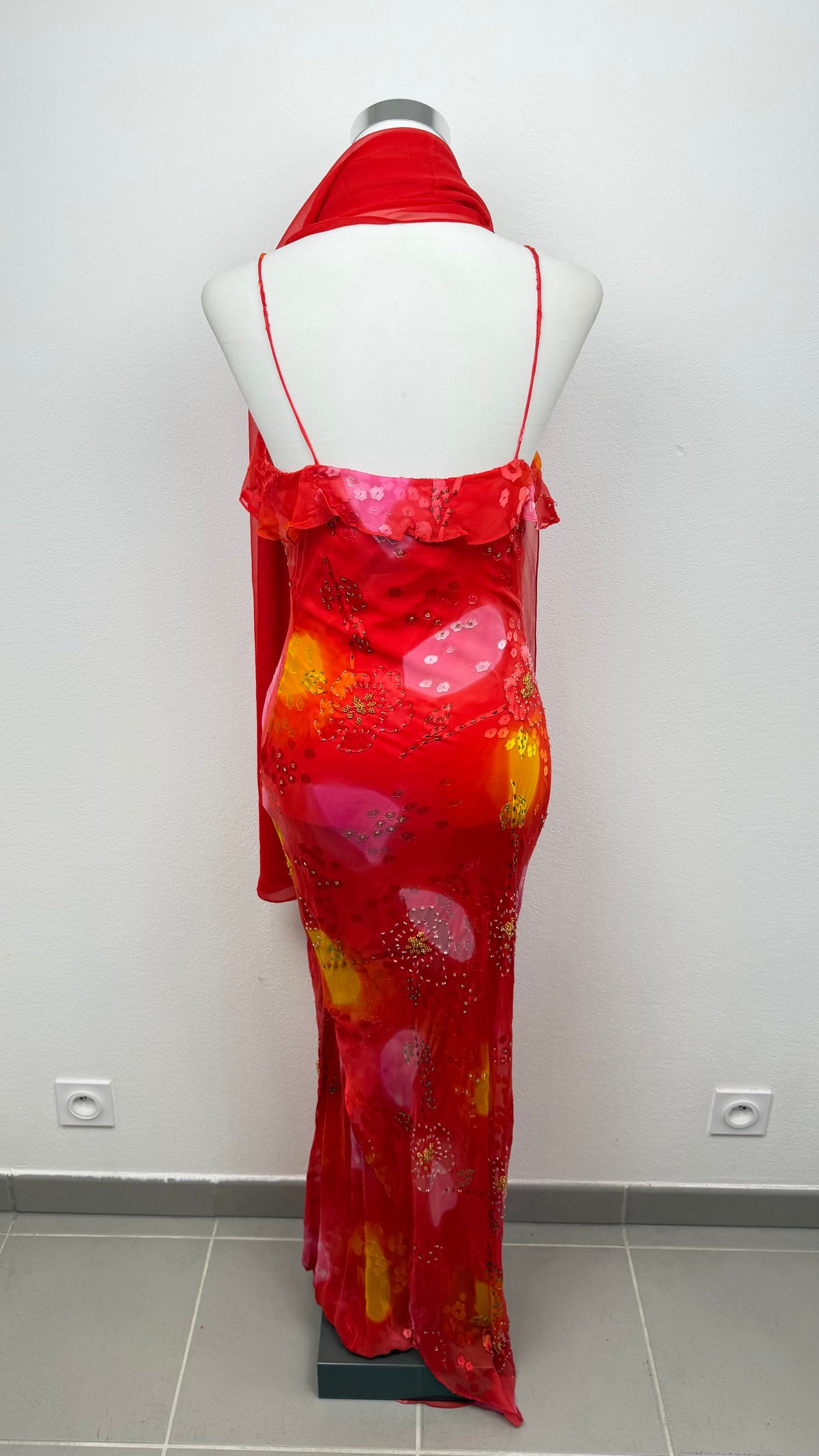 The Scarlet Sunset Silk Gown