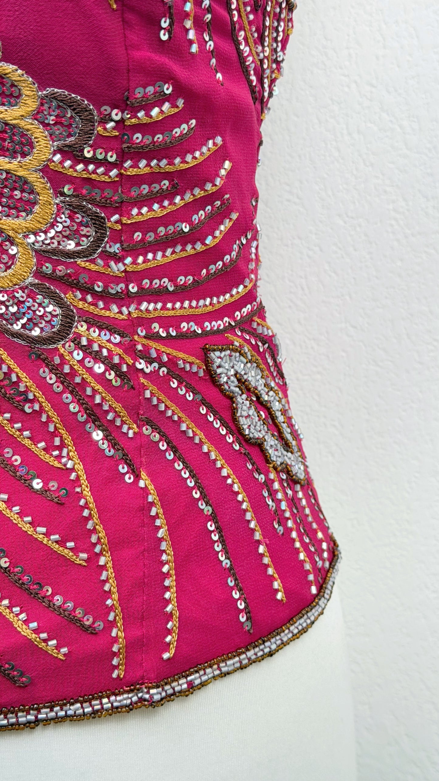 Aftershock Fuchsia Phoenix Beaded Corset