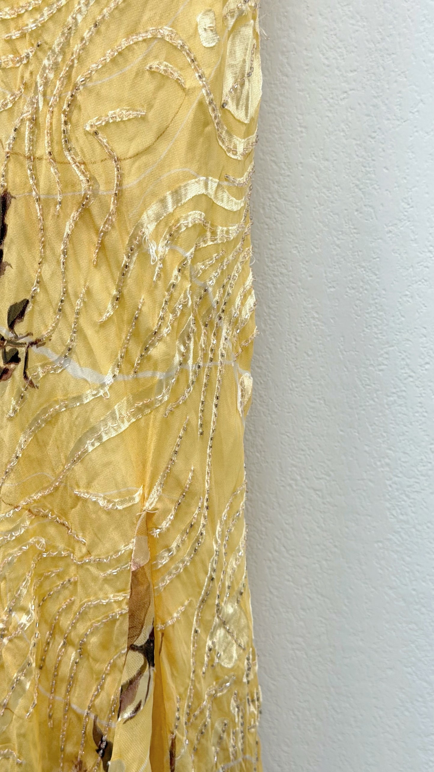 Solara Silk Golden Wildflower Gown