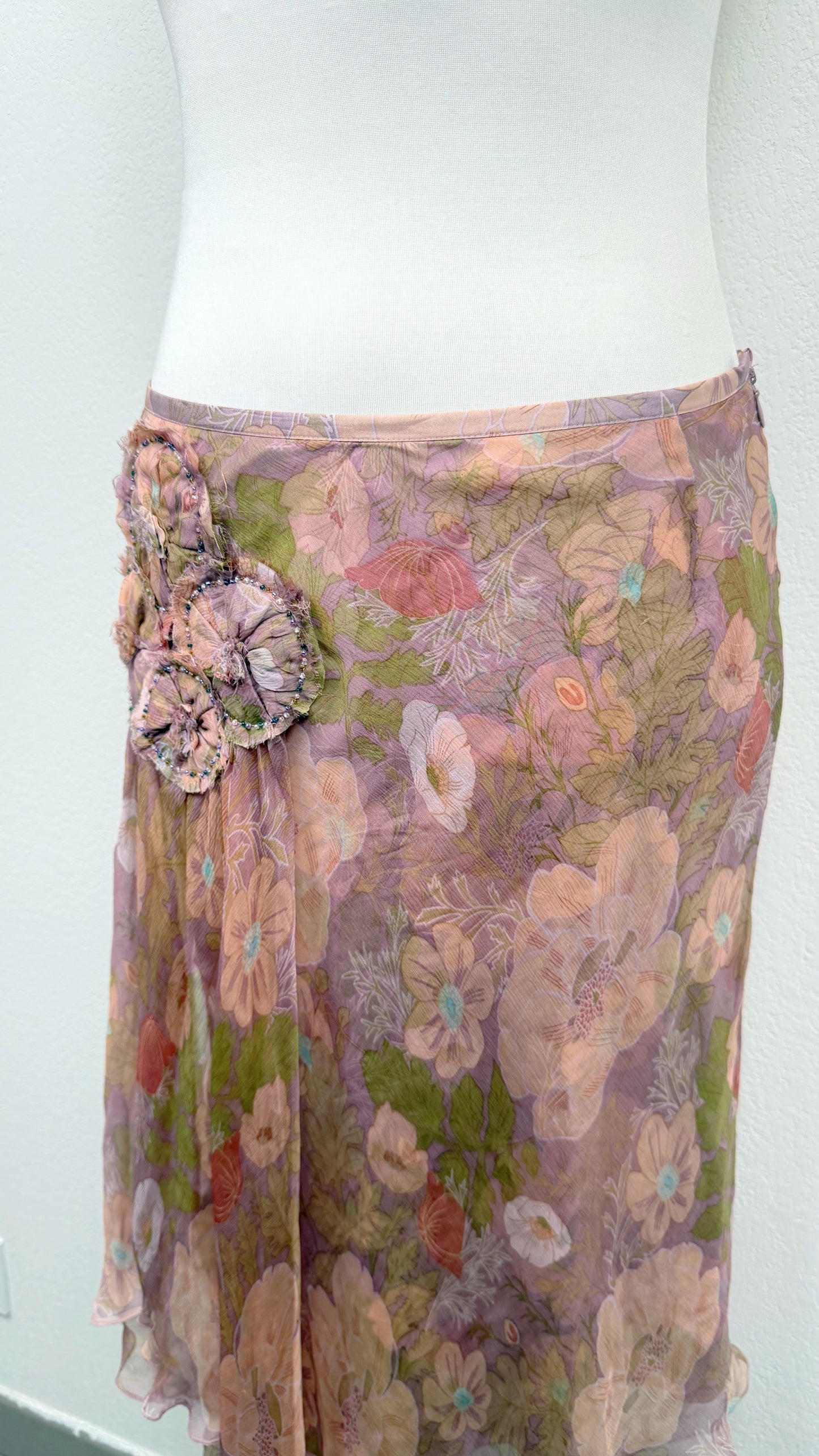 Derhy Enchanted Garden Silk Skirt