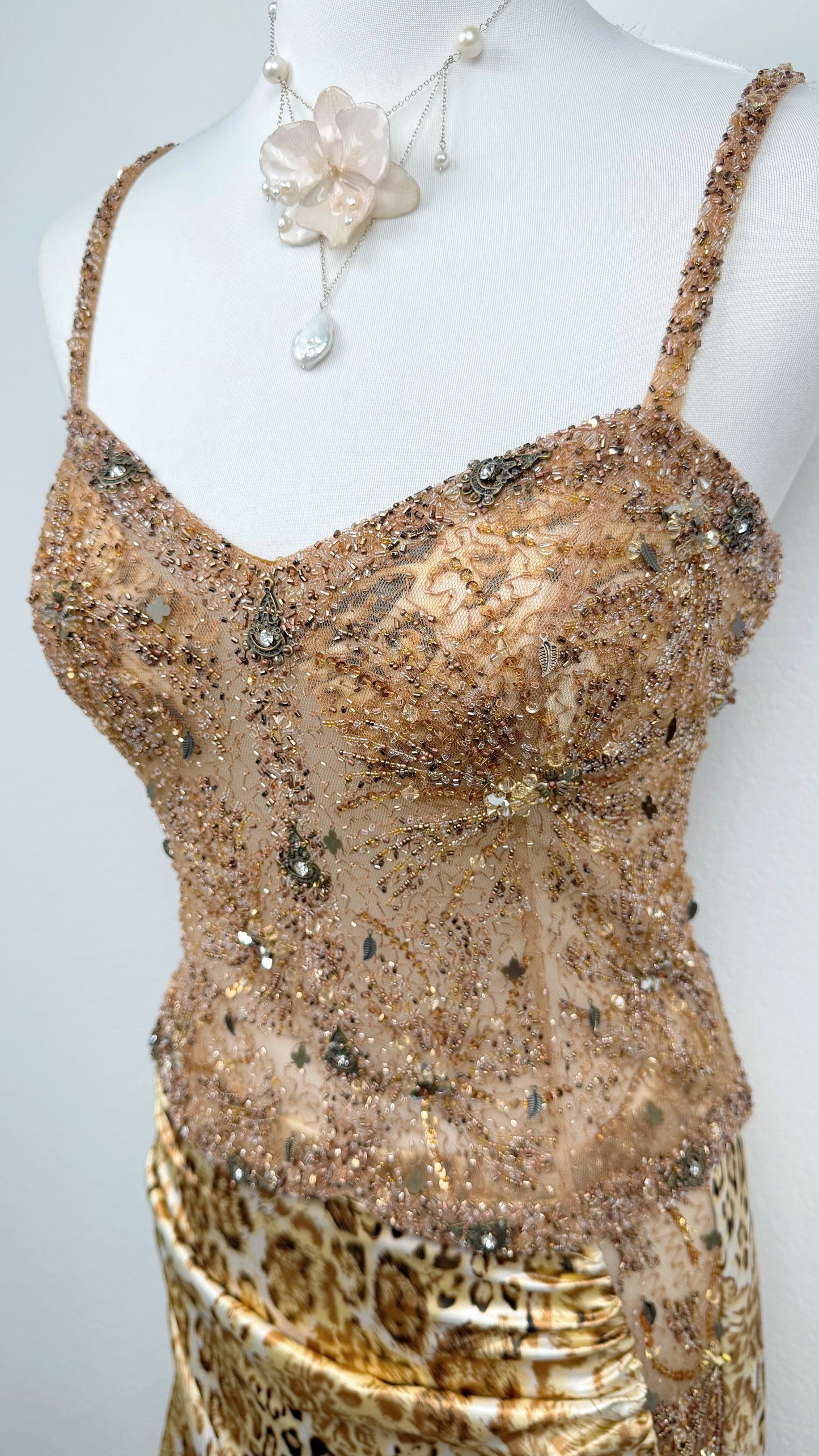 Golden Wildcat Hand-Beaded Two-Piece Set