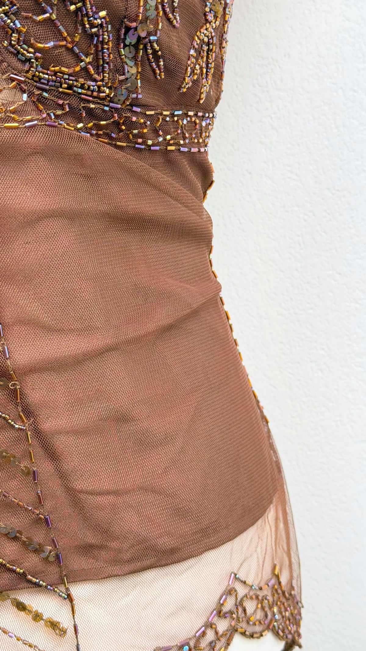 The Mocha Butterfly Beaded Top