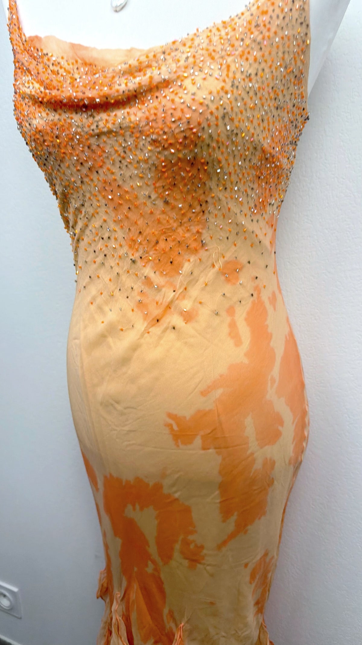 Peach Stardust Silk Gown