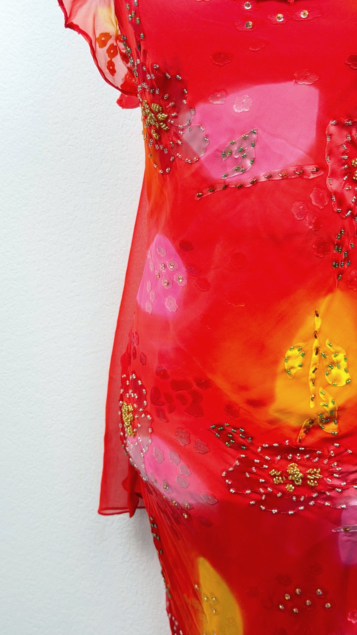 The Scarlet Sunset Silk Gown