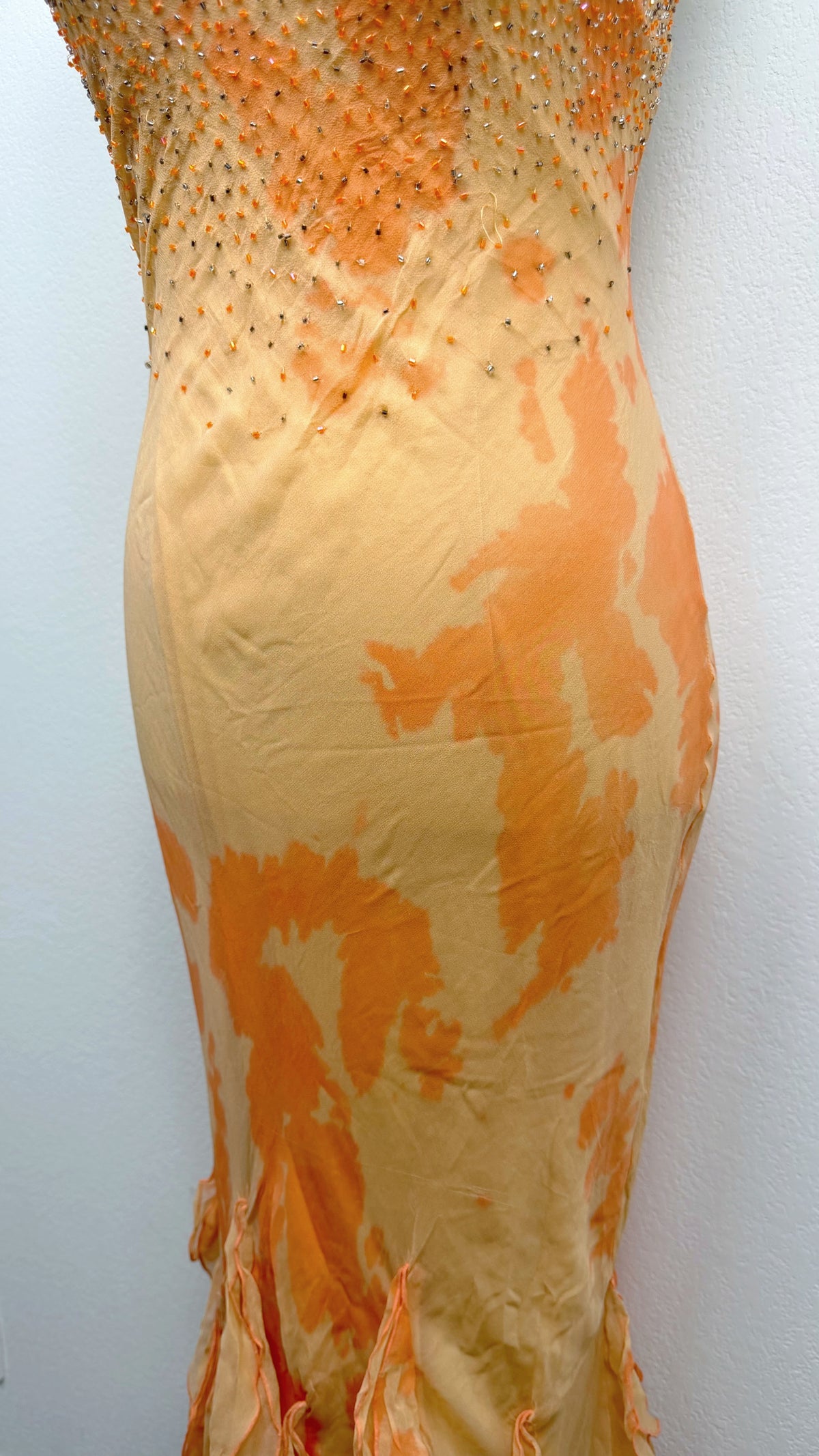 Peach Stardust Silk Gown