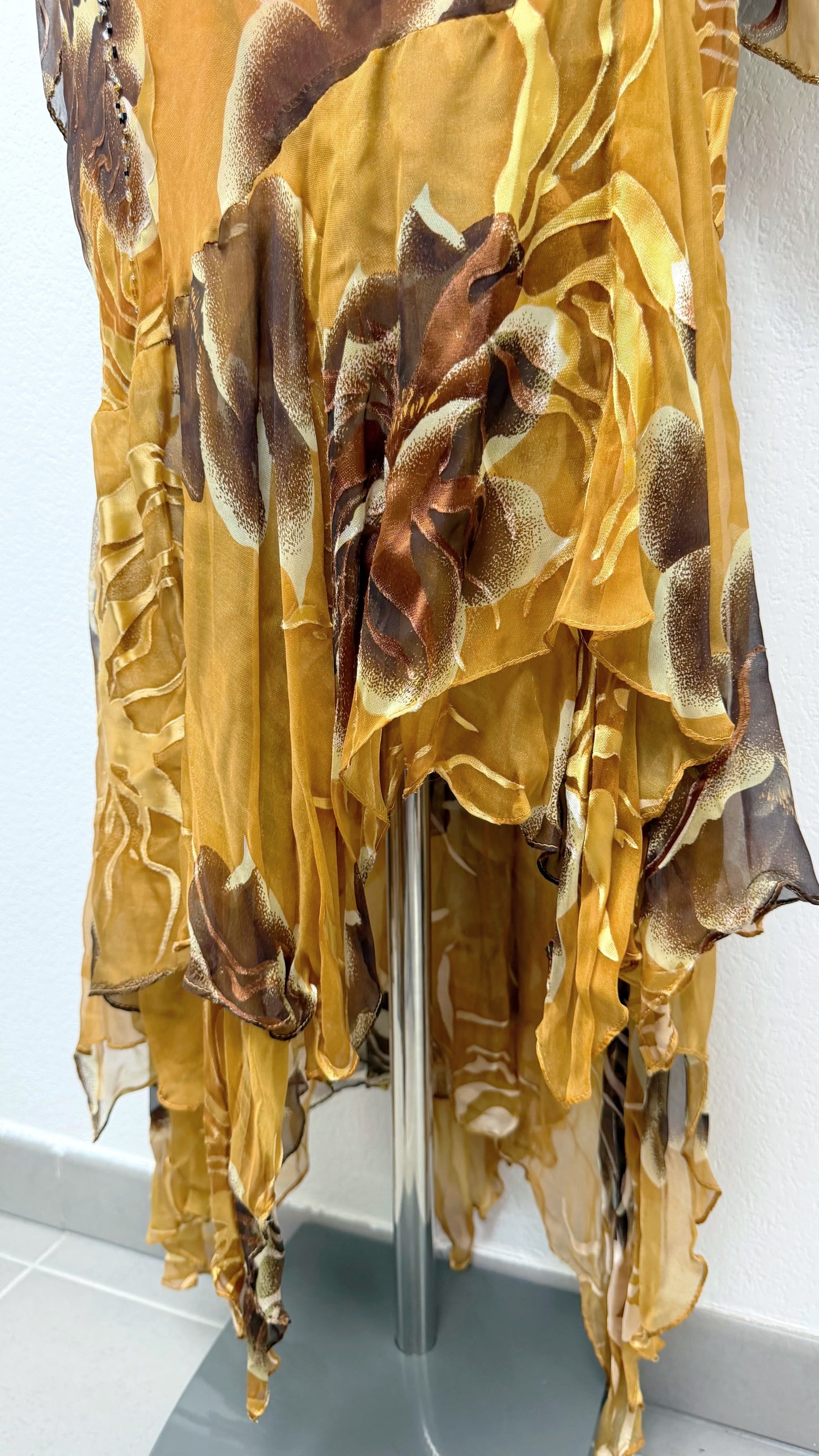 Aurelia Silk Gilded Orchid Gown