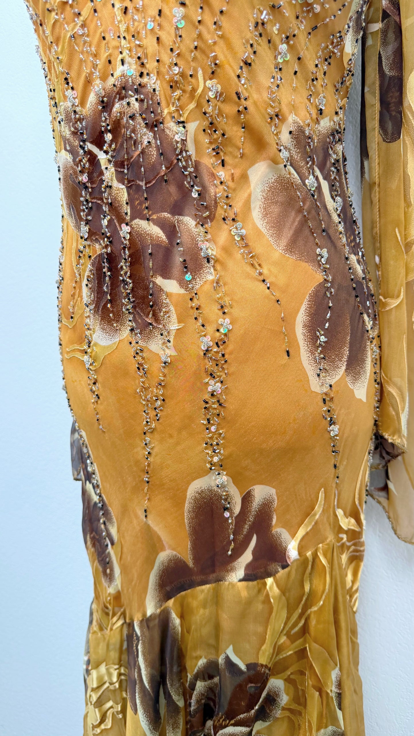 Aurelia Silk Gilded Orchid Gown