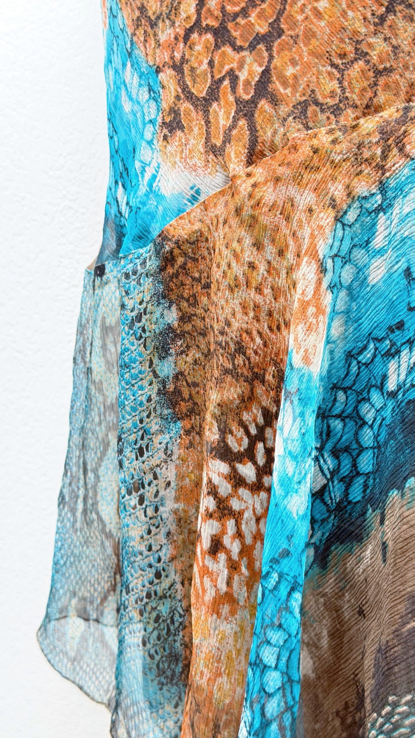 Aquamarine Serpent Silk Dress