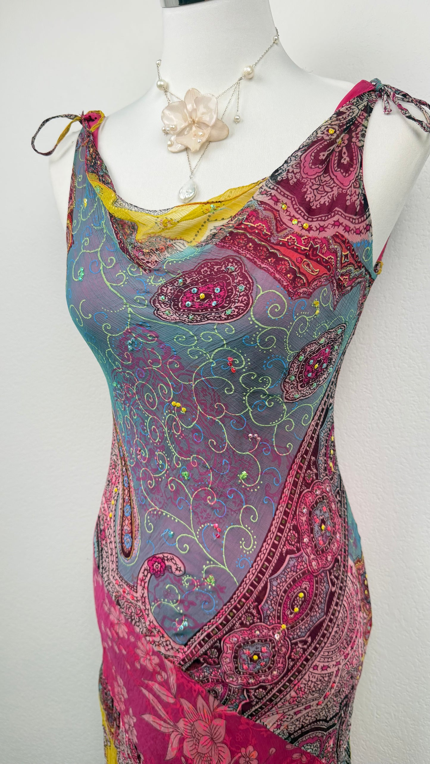 Derhy Pink Lagoon Paisley Dress