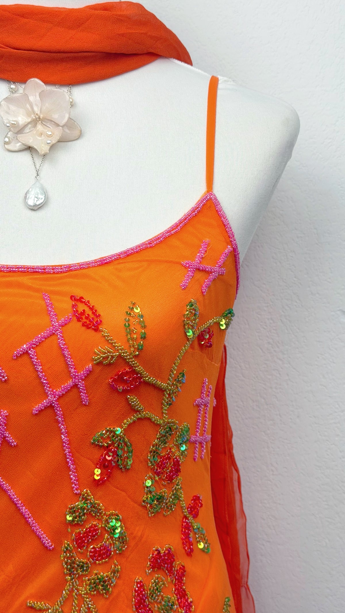 The Tangerine Fairy Silk Dress