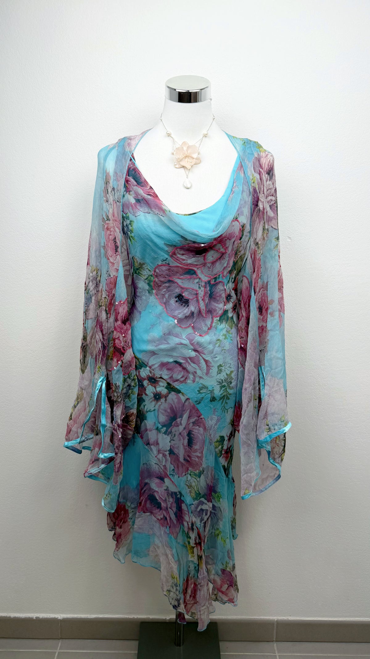 Rare Derhy Bluebell Romance Dress & Cardigan Set