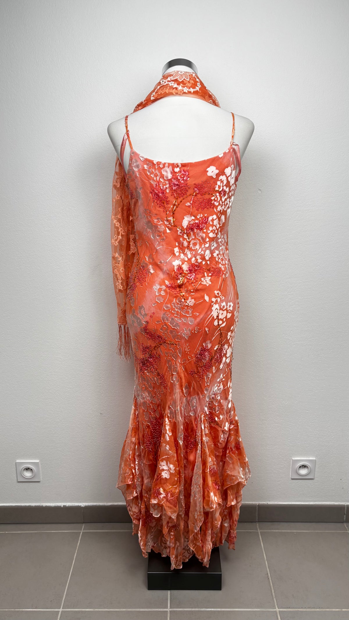 The Coral Blossom Silk Gown