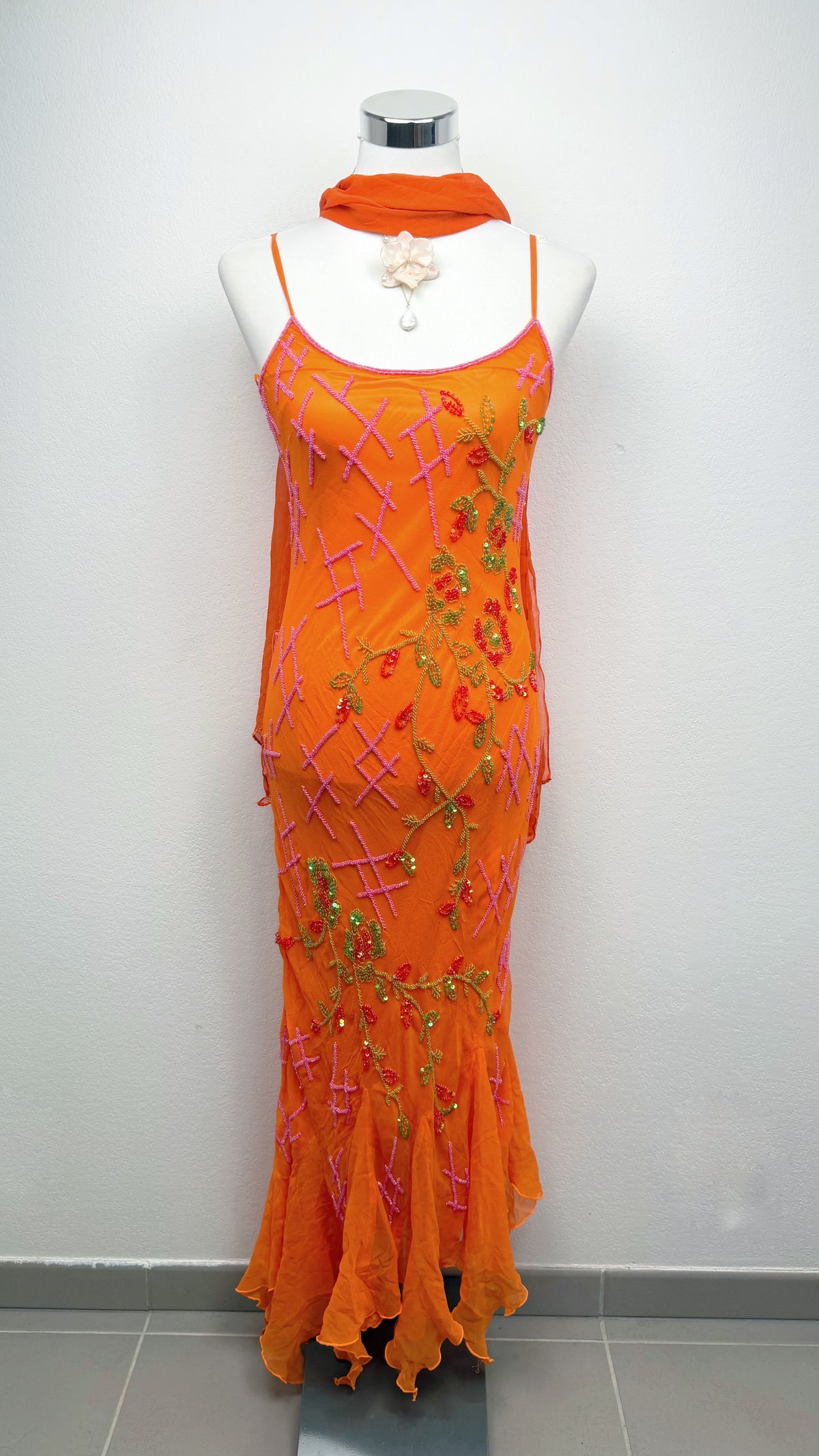 The Tangerine Fairy Silk Dress