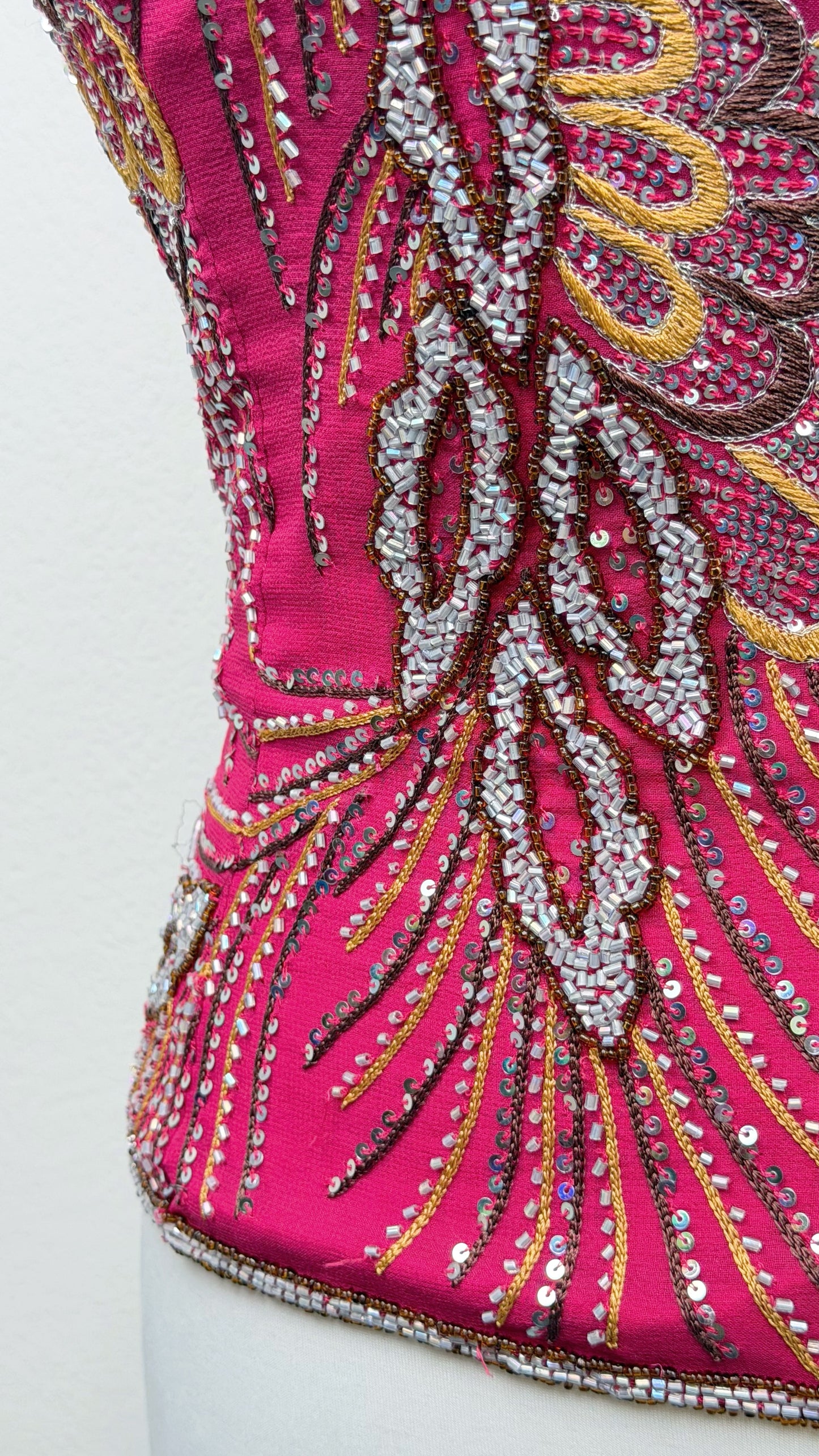 Aftershock Fuchsia Phoenix Beaded Corset