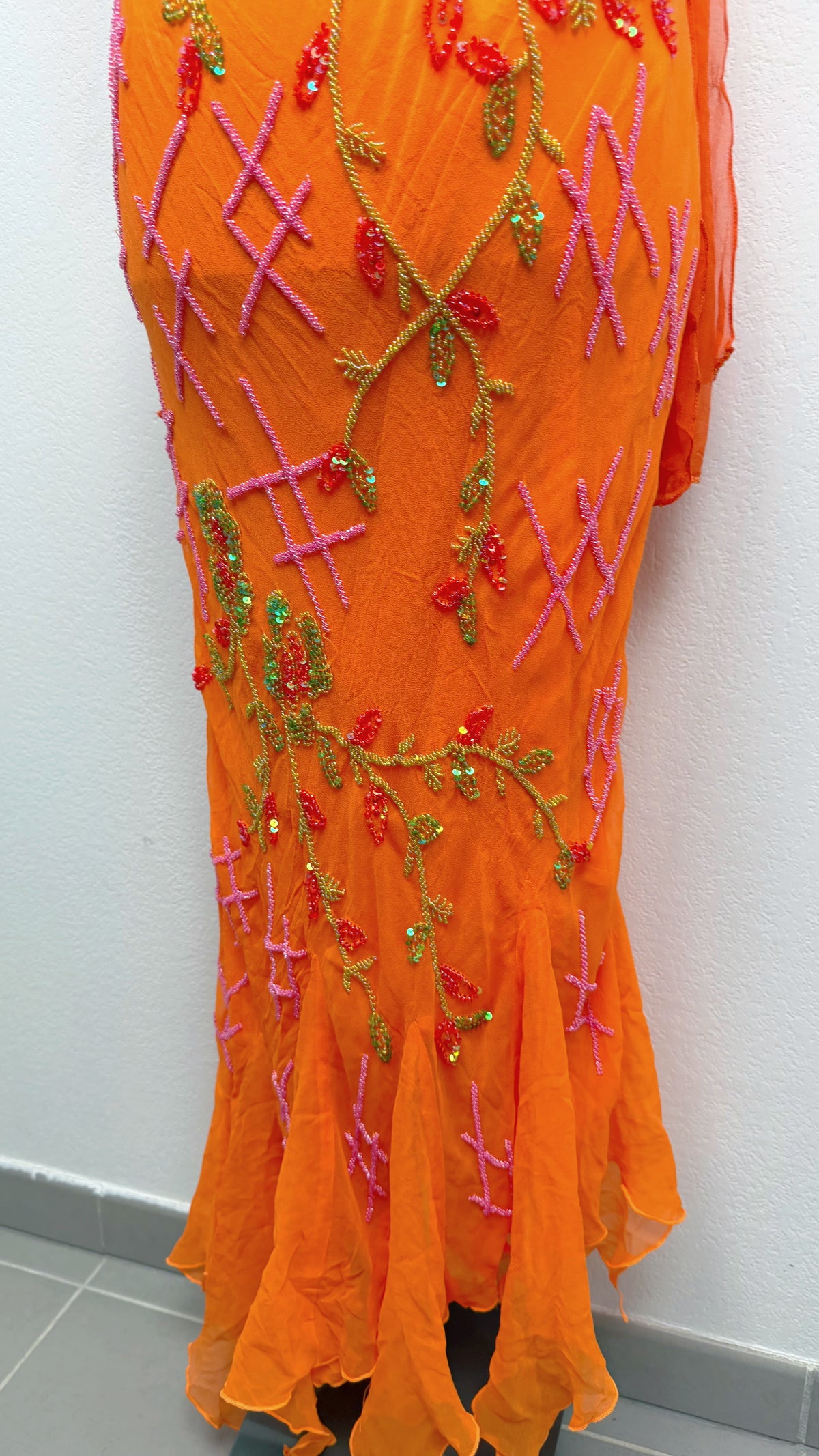 The Tangerine Fairy Silk Dress