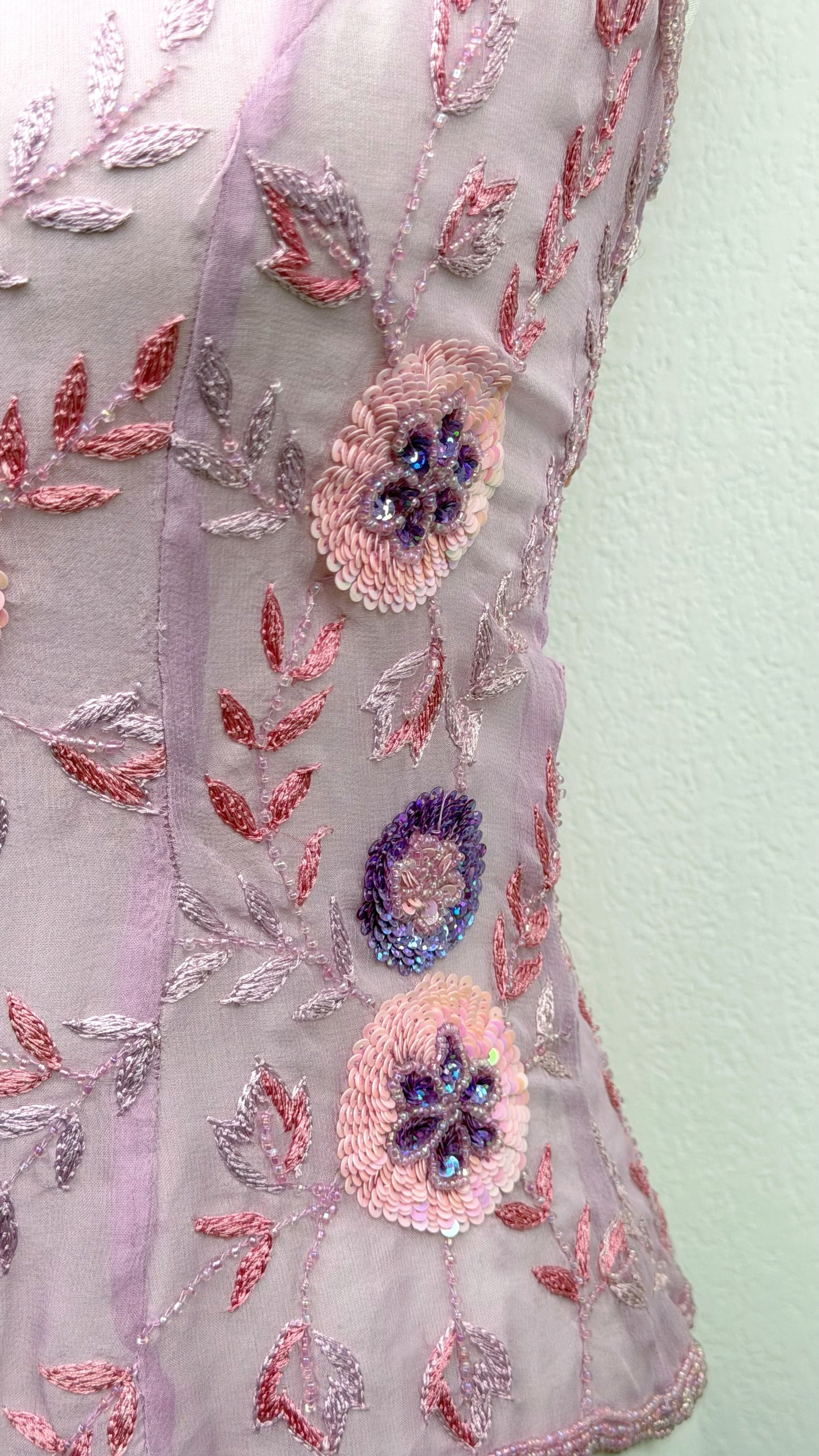 Aftershock Lilac Enchanted Garden Silk Top