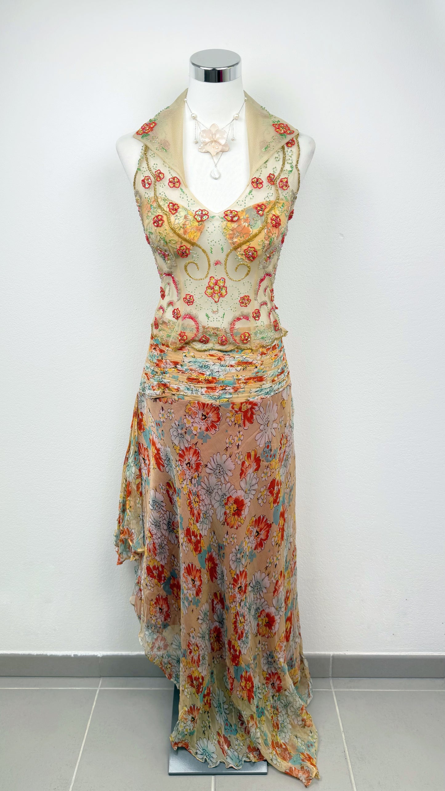 Enchanted Garden Hand-Beaded Two-Piece Set
